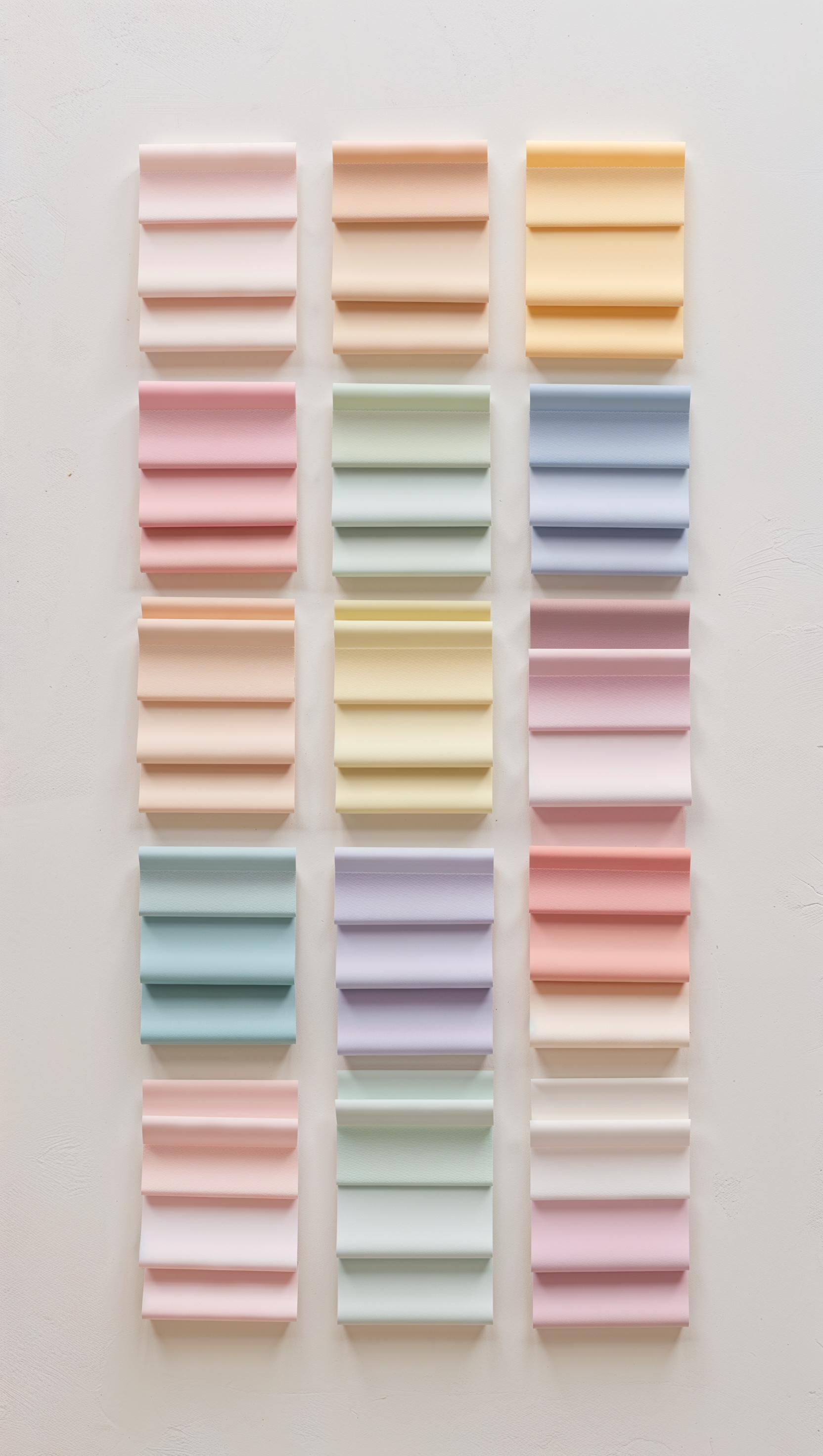 Aesthetic grid layout with pastel color swatches, minimal and neat
