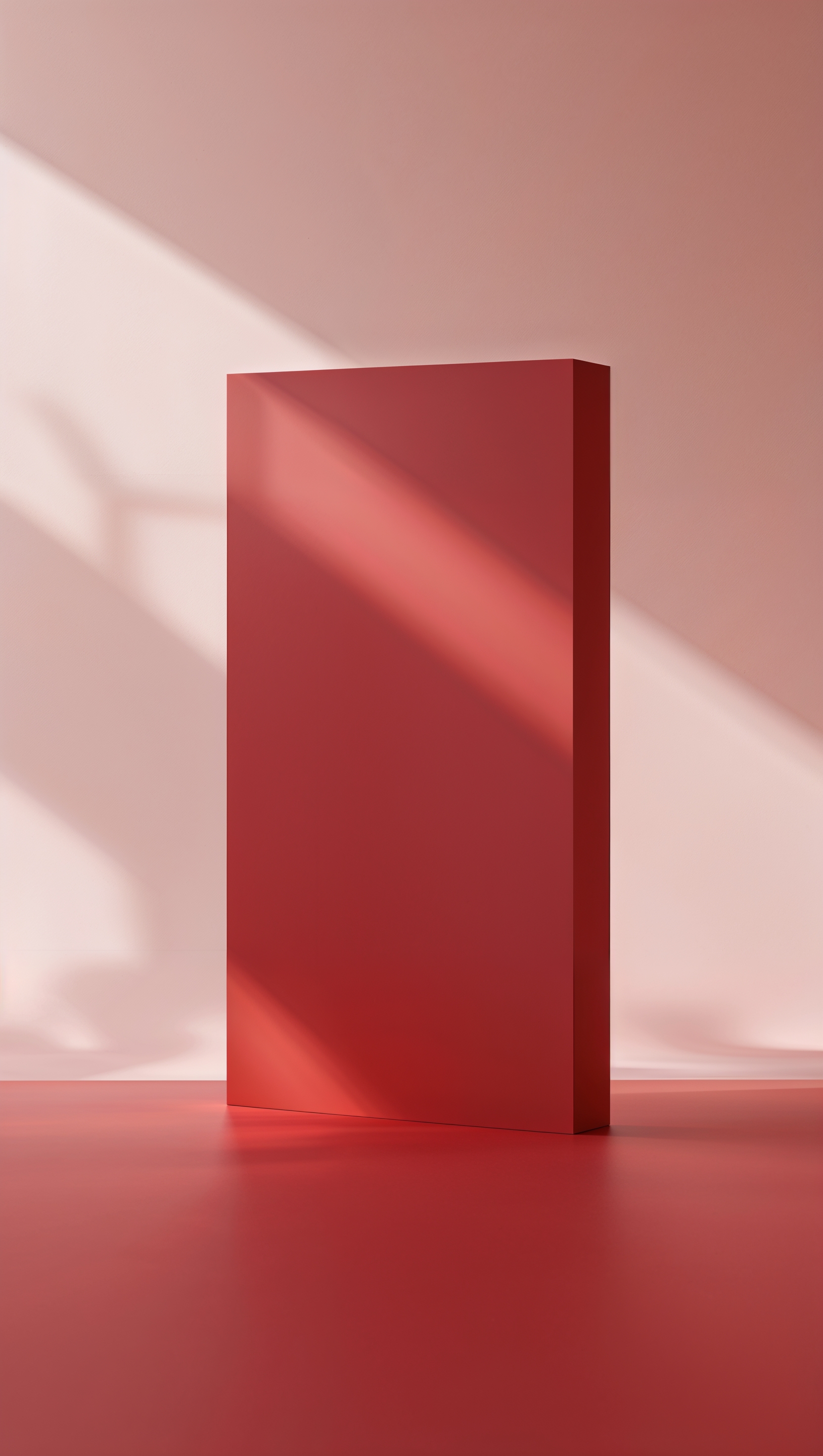 Minimal solid red background with soft shadows, elegant and clean