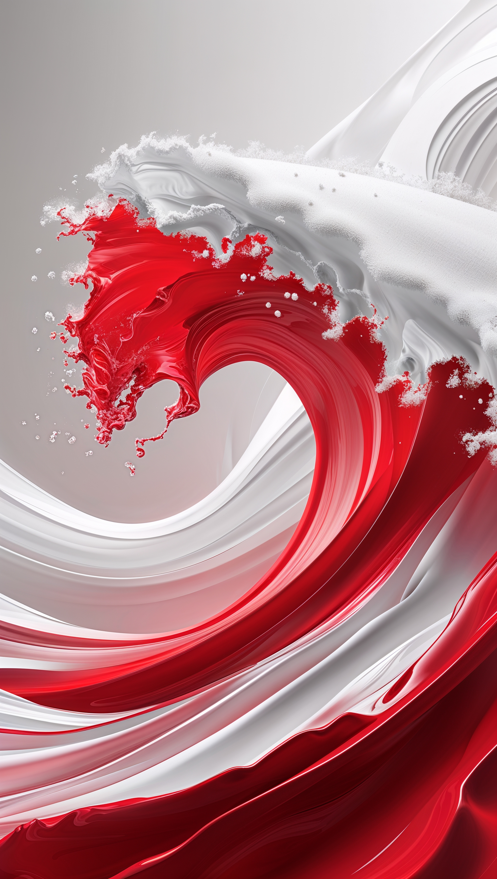 Bold red and white wave blend with clean modern flow