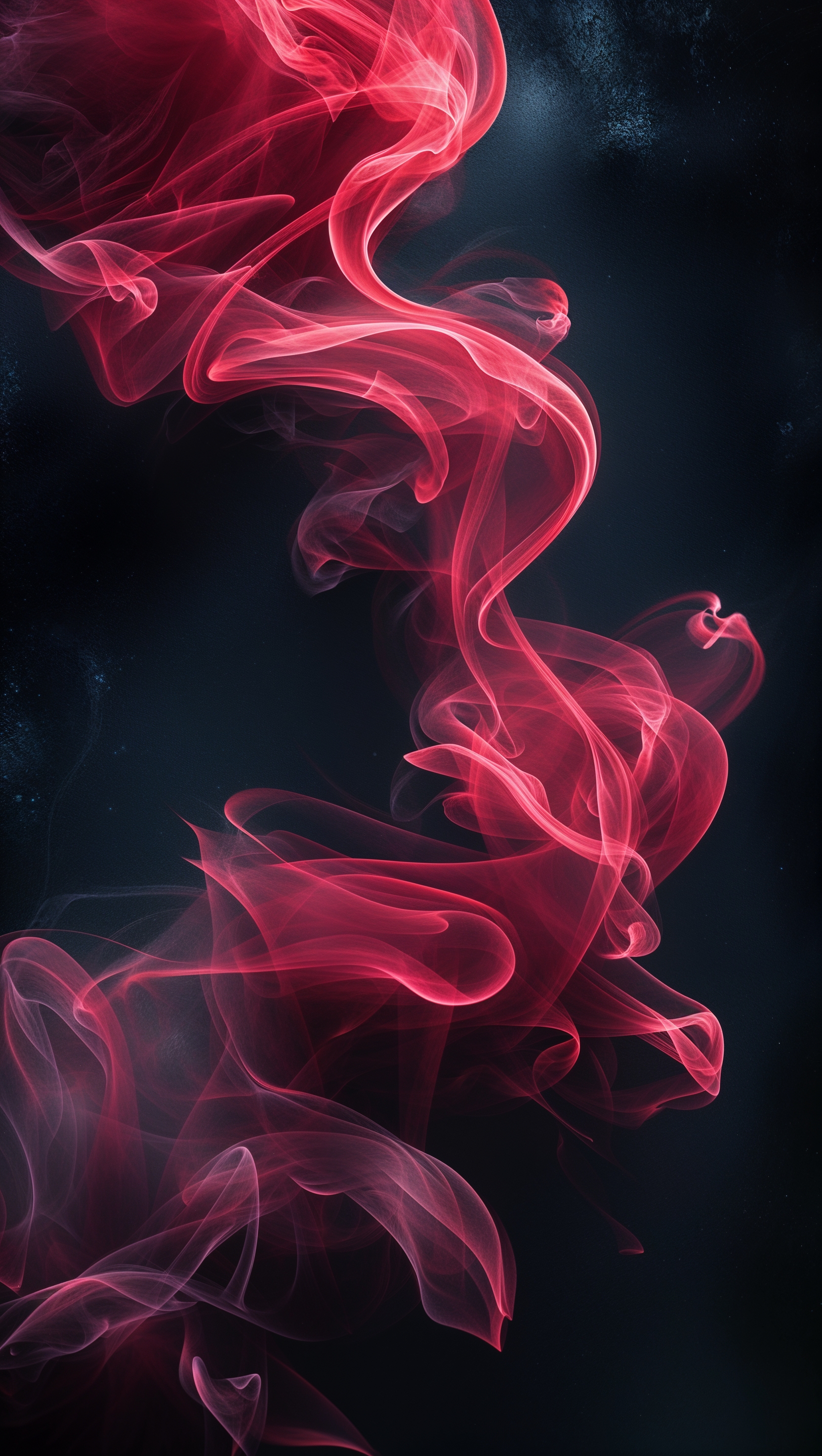 Digital abstract red particles in motion with dark background