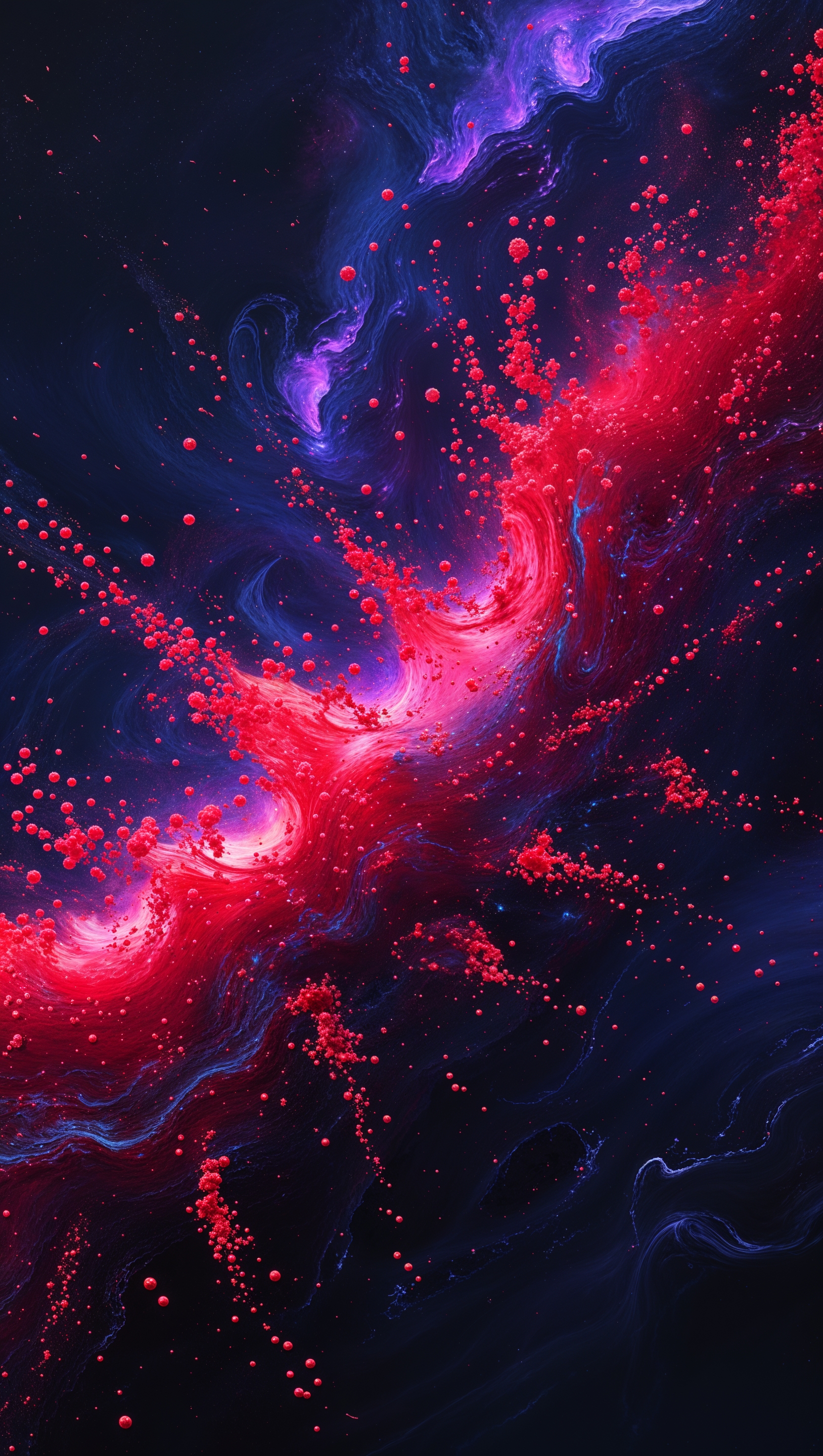 Red smoke on black with glowing edges, mysterious and striking