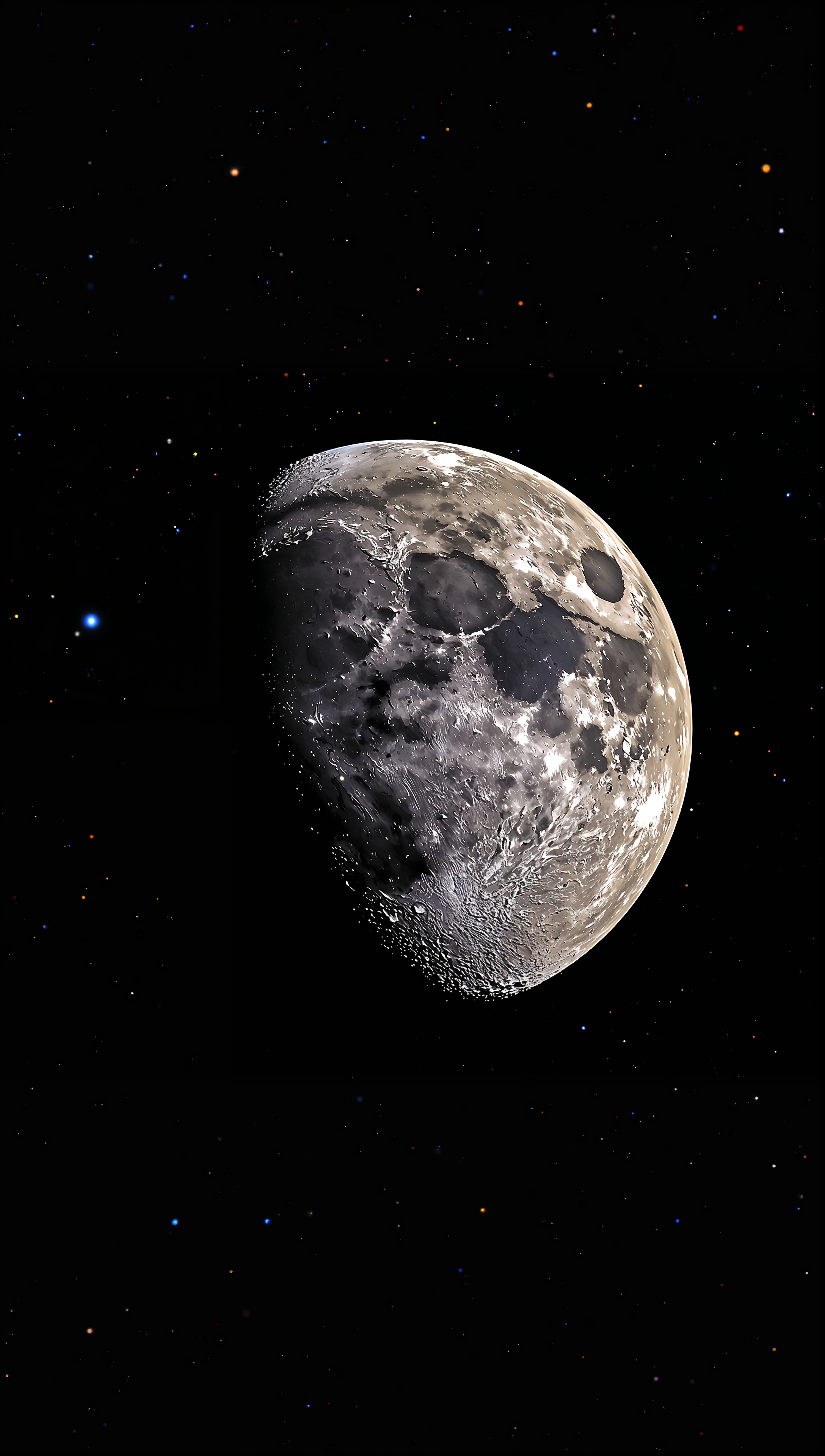 Moon iPhone wallpaper – space view moon and stars