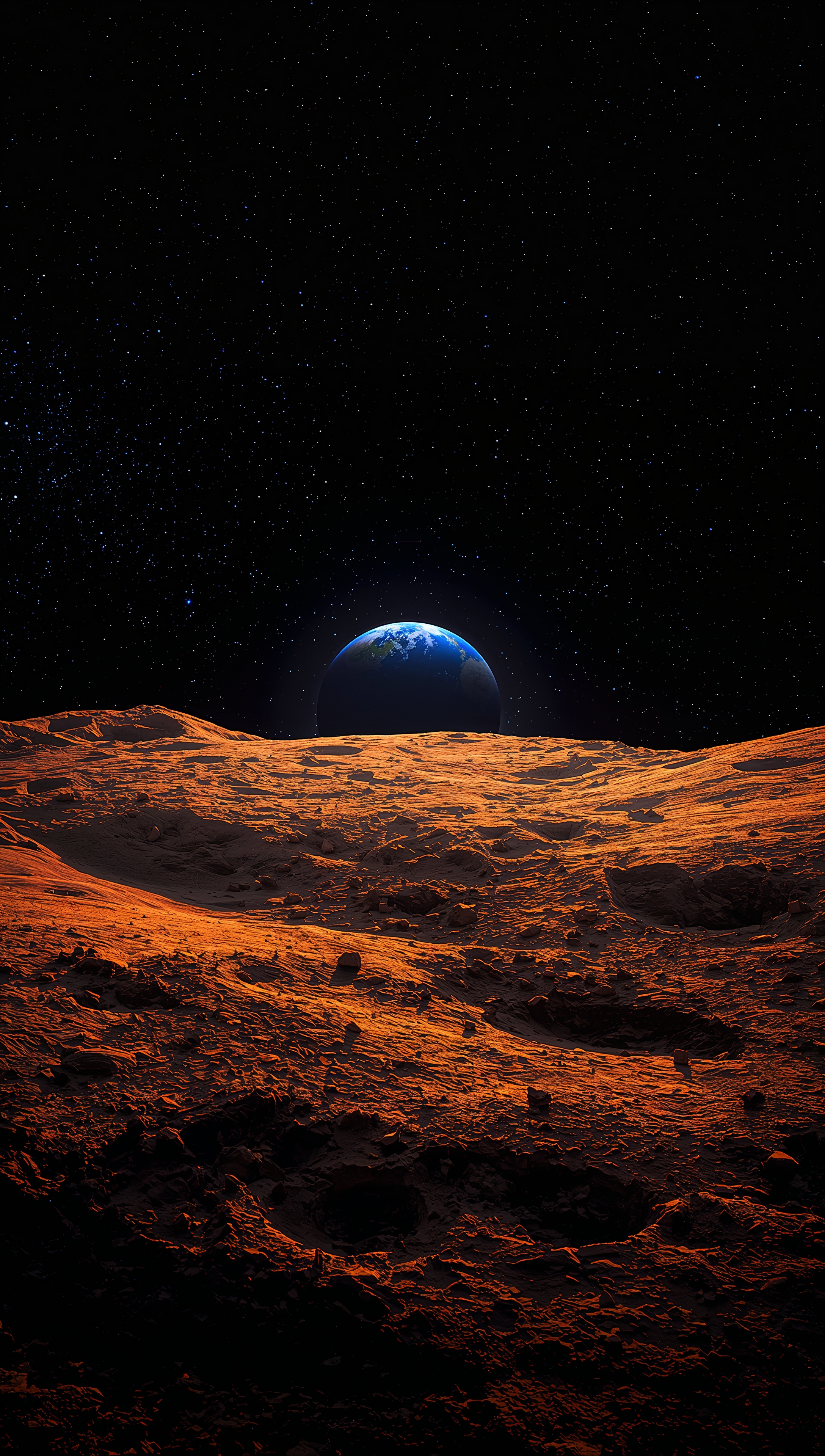 Moon iPhone wallpaper – lunar surface and earth
