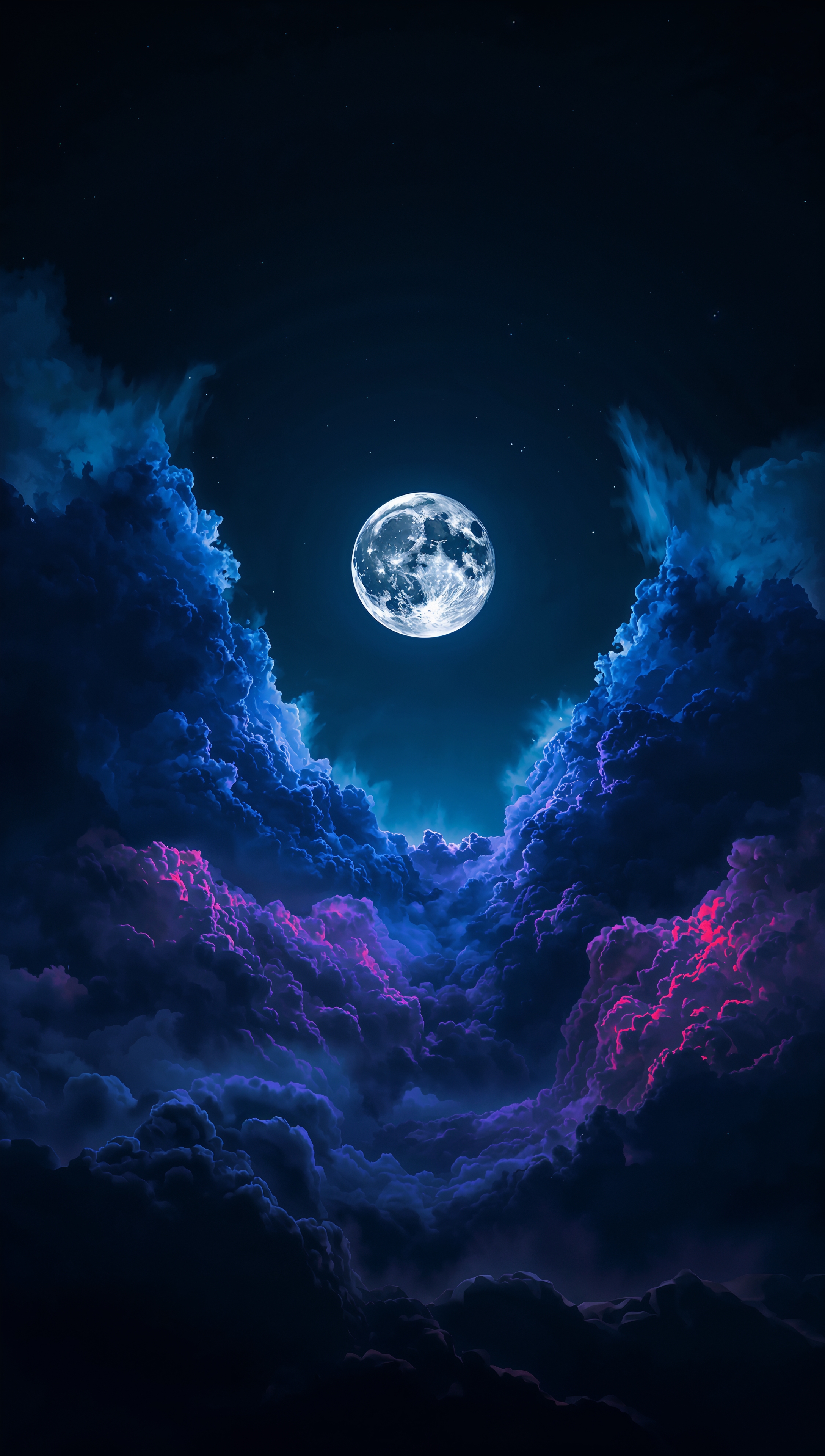 Moon iPhone wallpaper – dark fantasy glowing moon