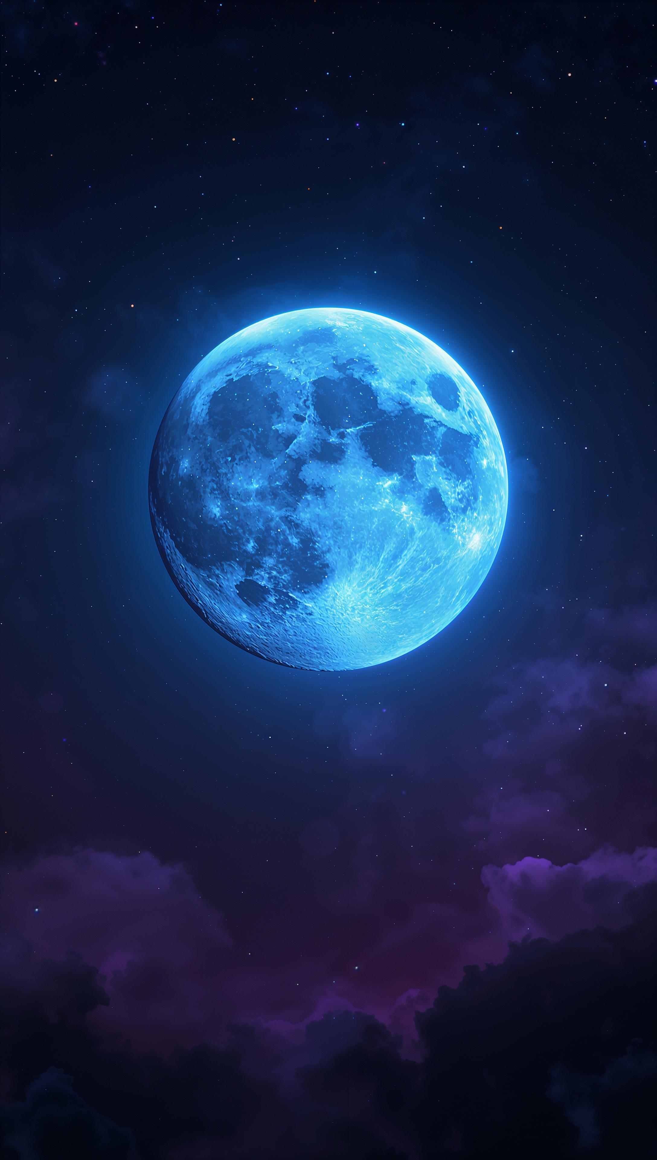 Moon iPhone wallpaper – glowing blue moon