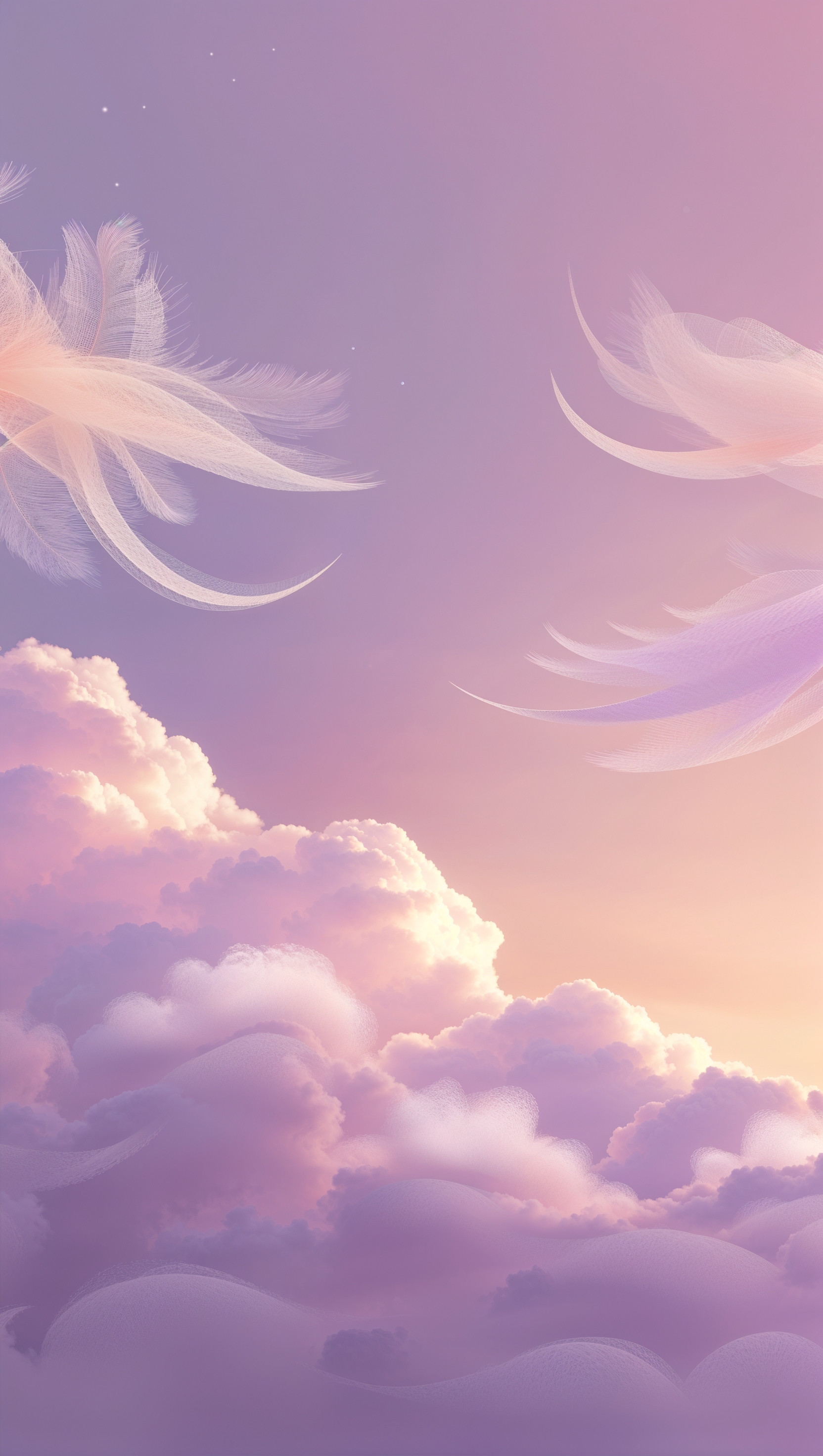 Aesthetic pastel sky with soft clouds at sunset