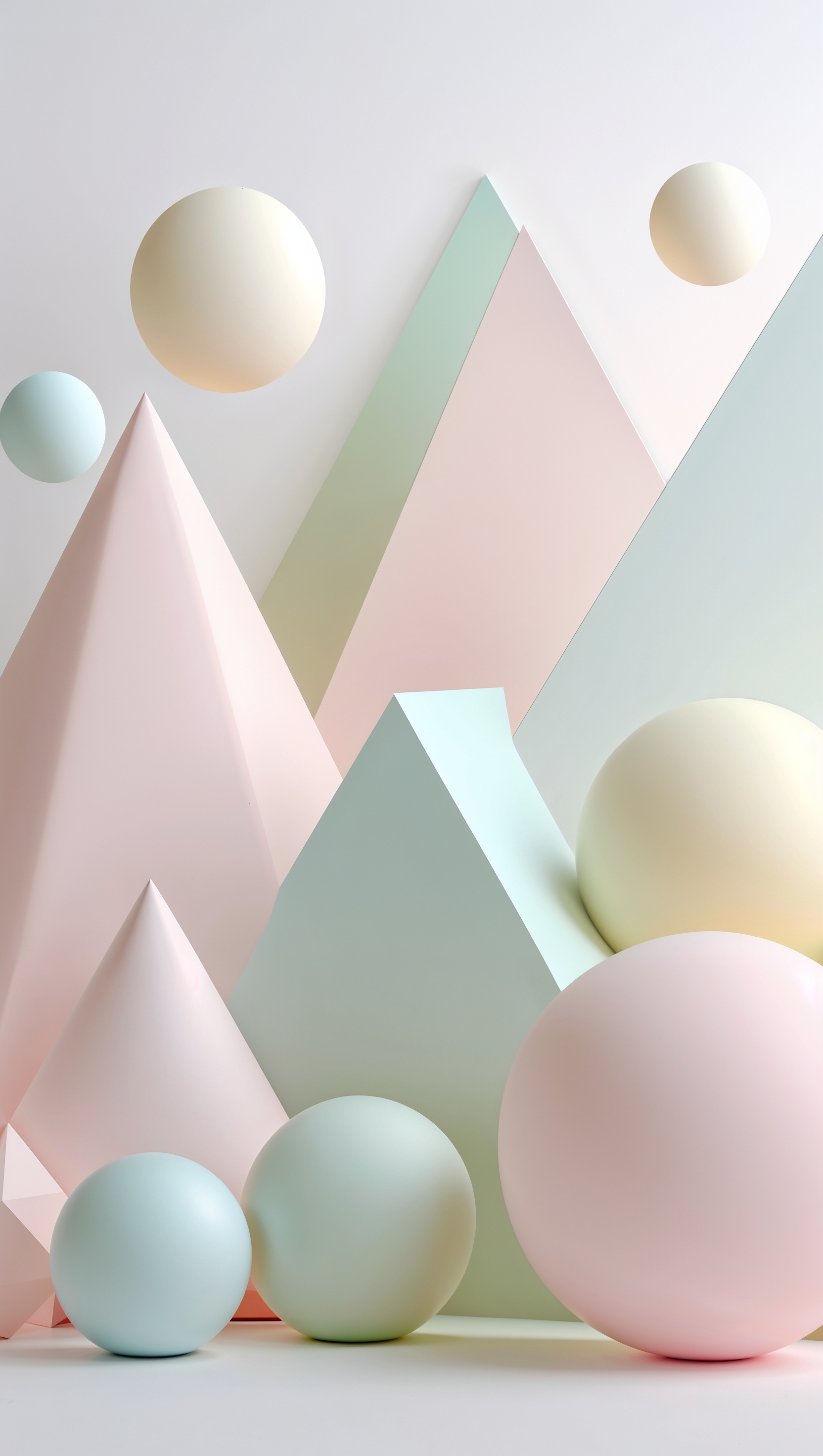 Calming minimal geometric shapes in pastel palette