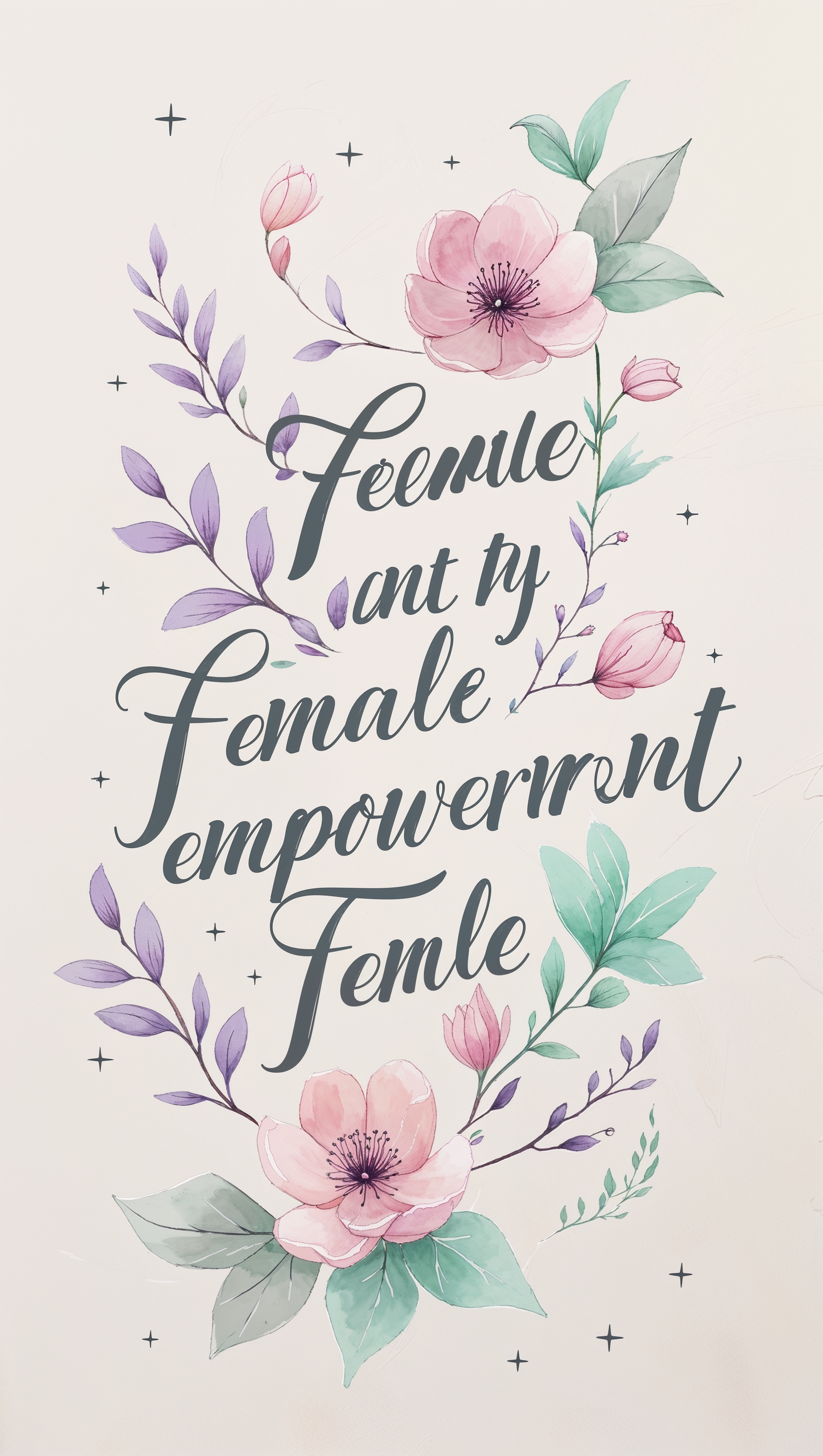 A quote about female empowerment with delicate artistic design