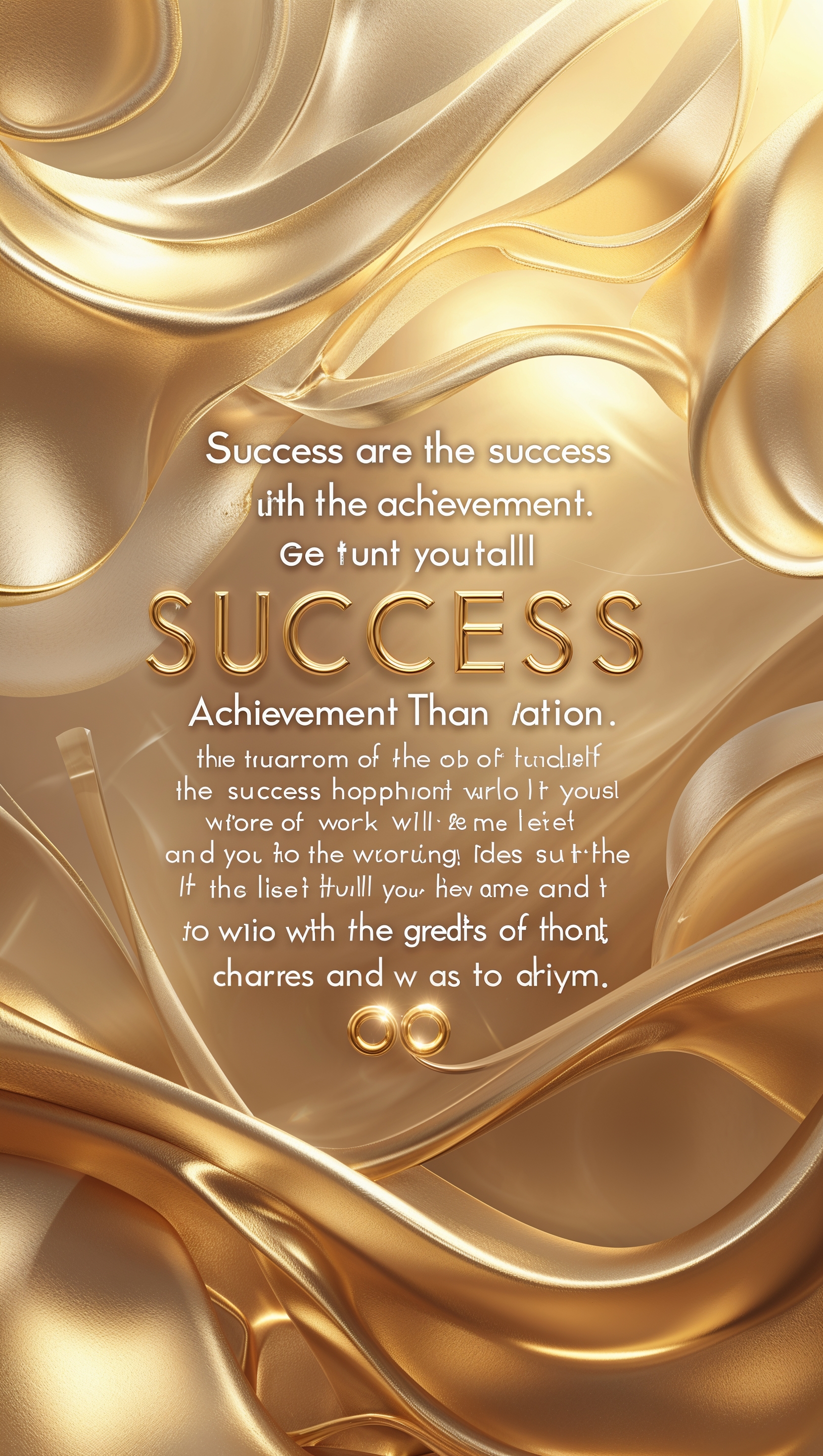 An inspiring quote about success with abstract golden background