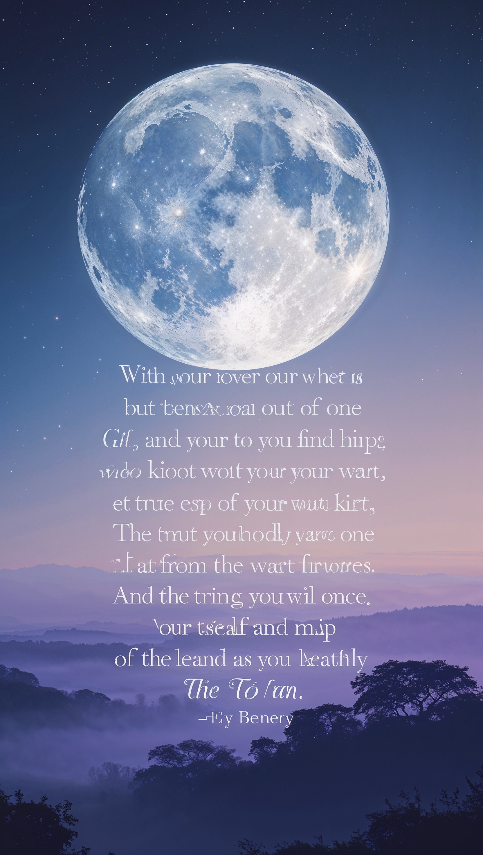 A quote about finding yourself in the dark with moonlit night background