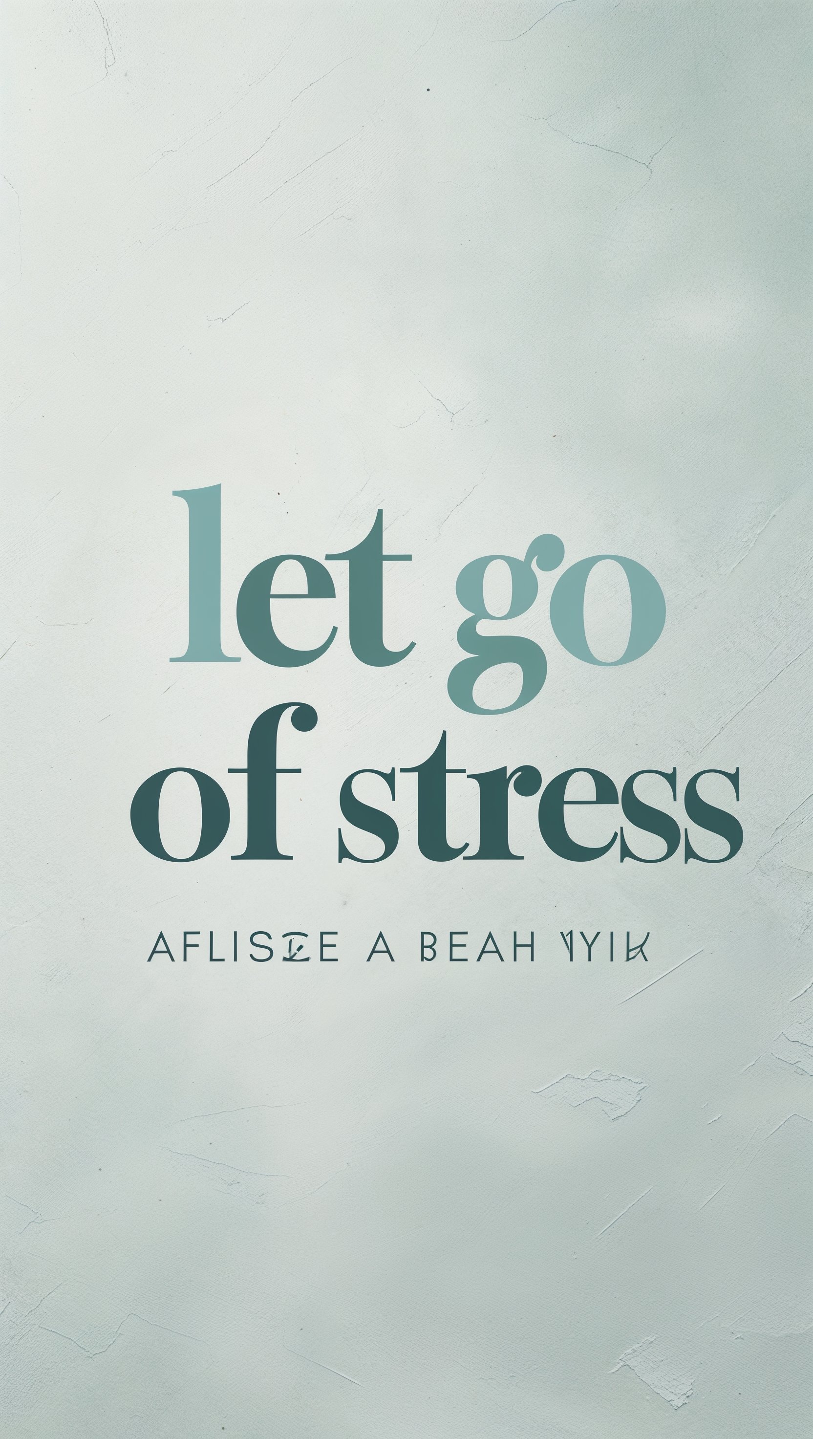 A quote about letting go of stress with minimalist white space design
