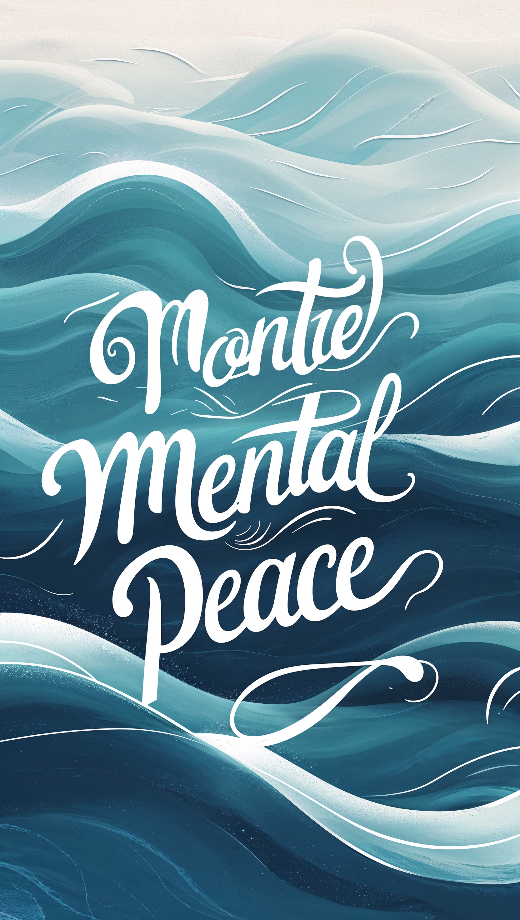A quote about mental peace with ocean wave design