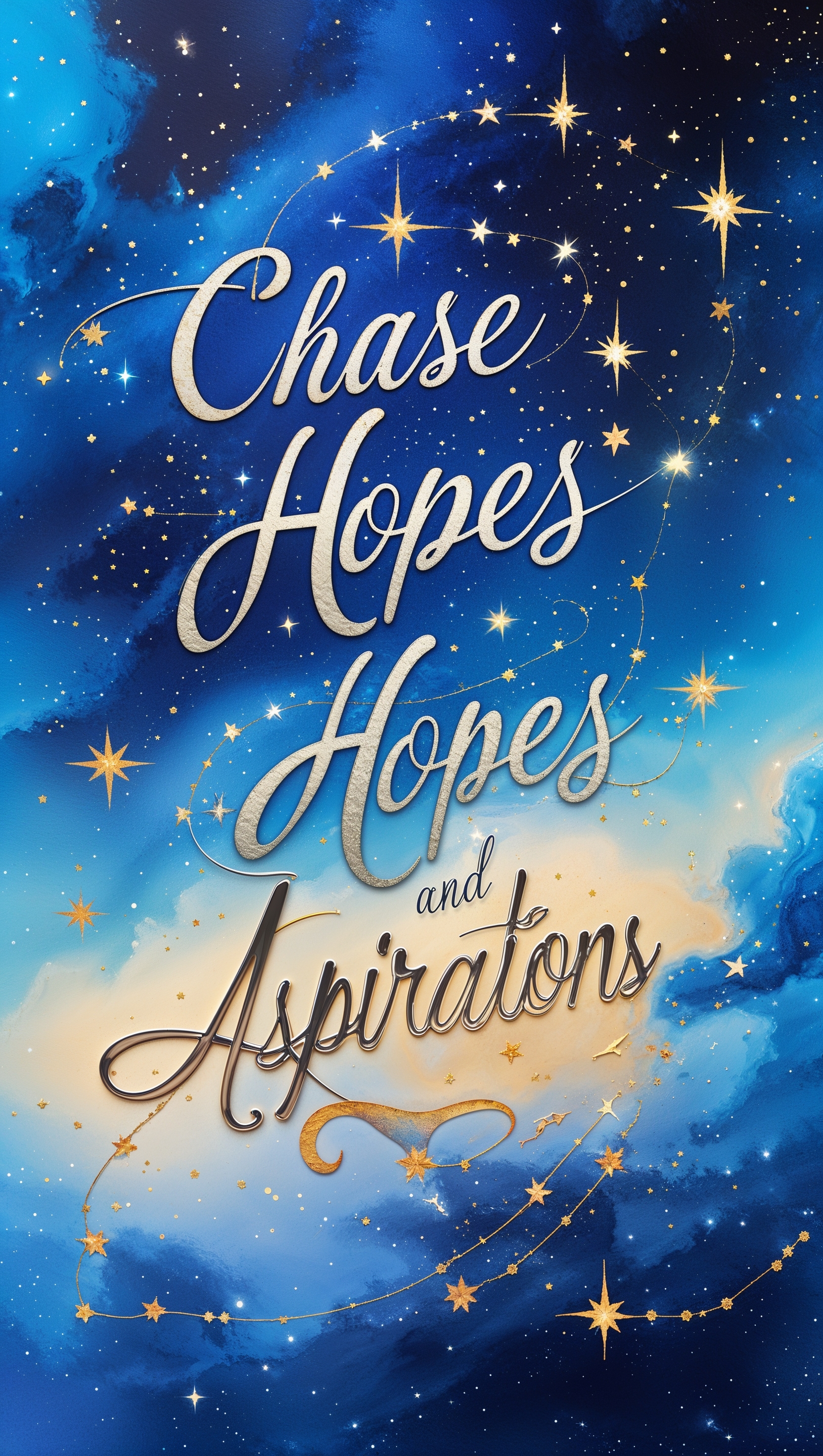 A quote about dreams with a starry night design