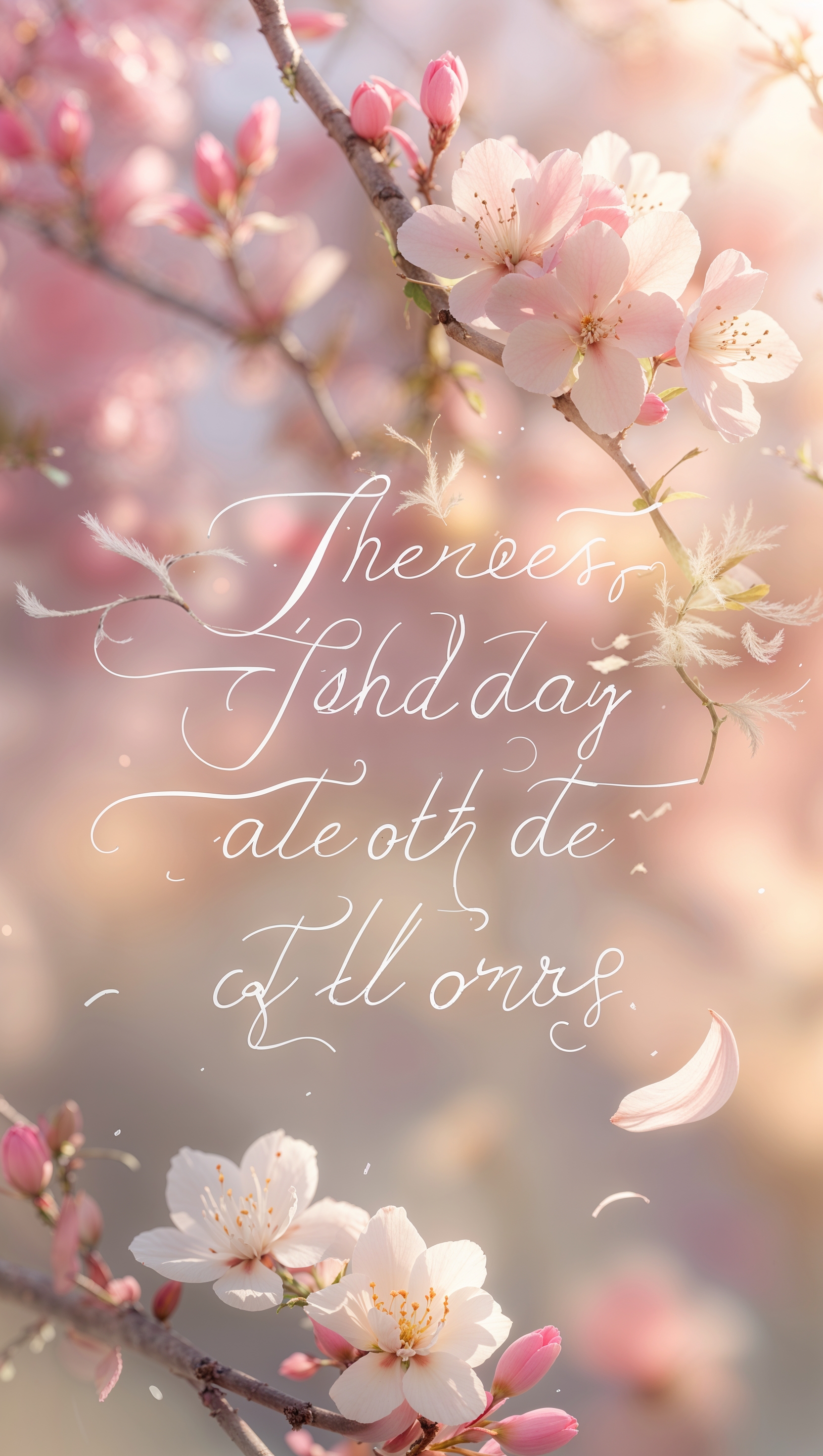 A short quote on a spring blossom background