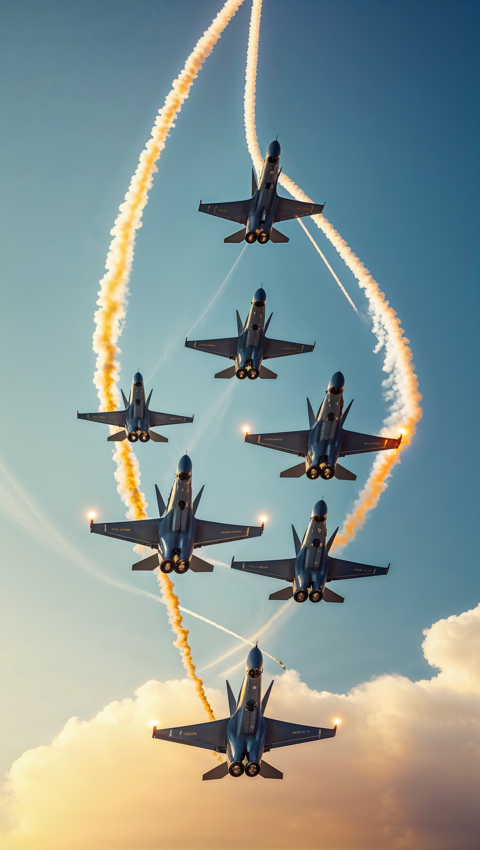 Air force jets performing aerial maneuvers — iPhone wallpaper