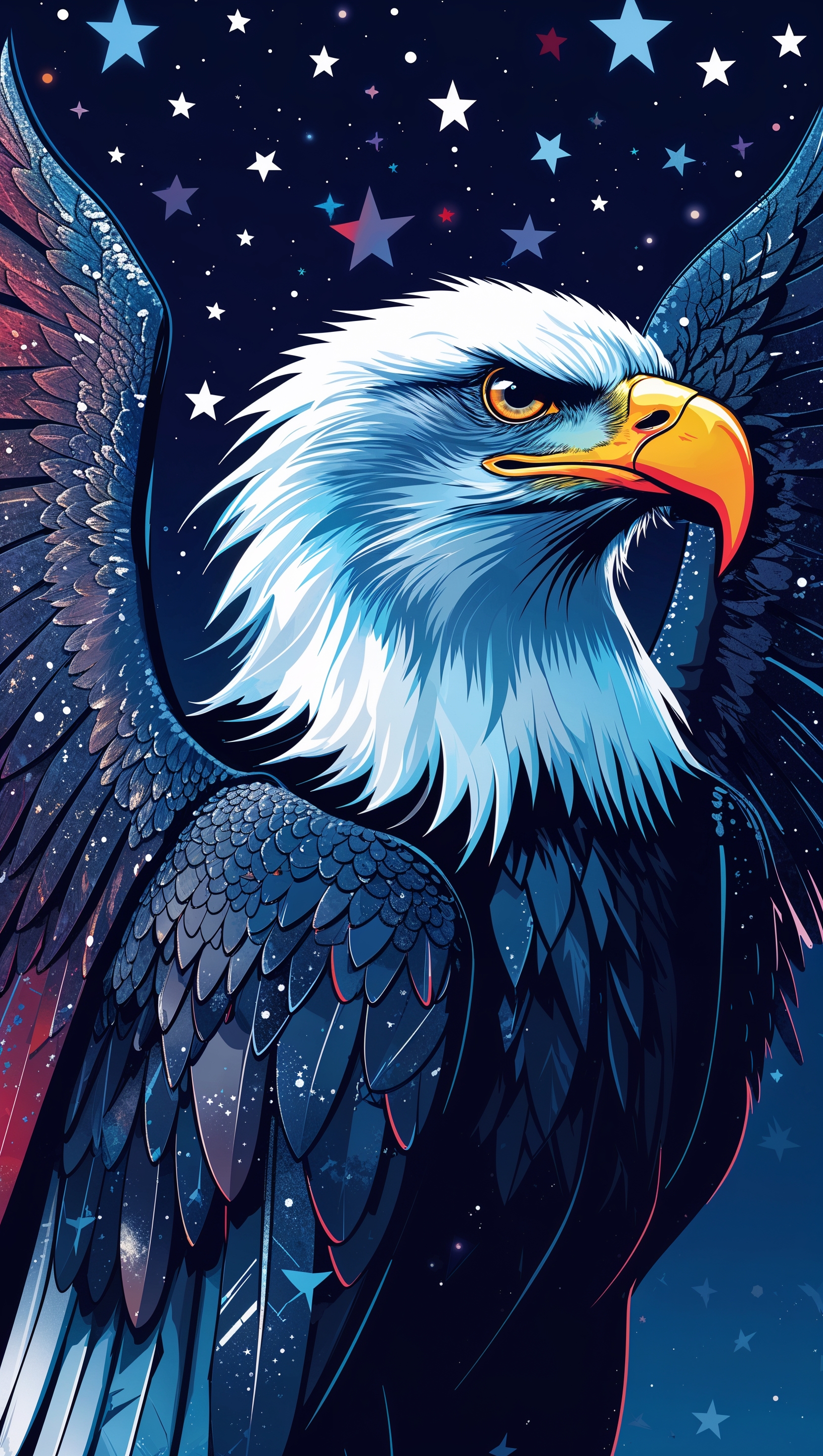 Stylized eagle with air force wings and stars — iPhone wallpaper