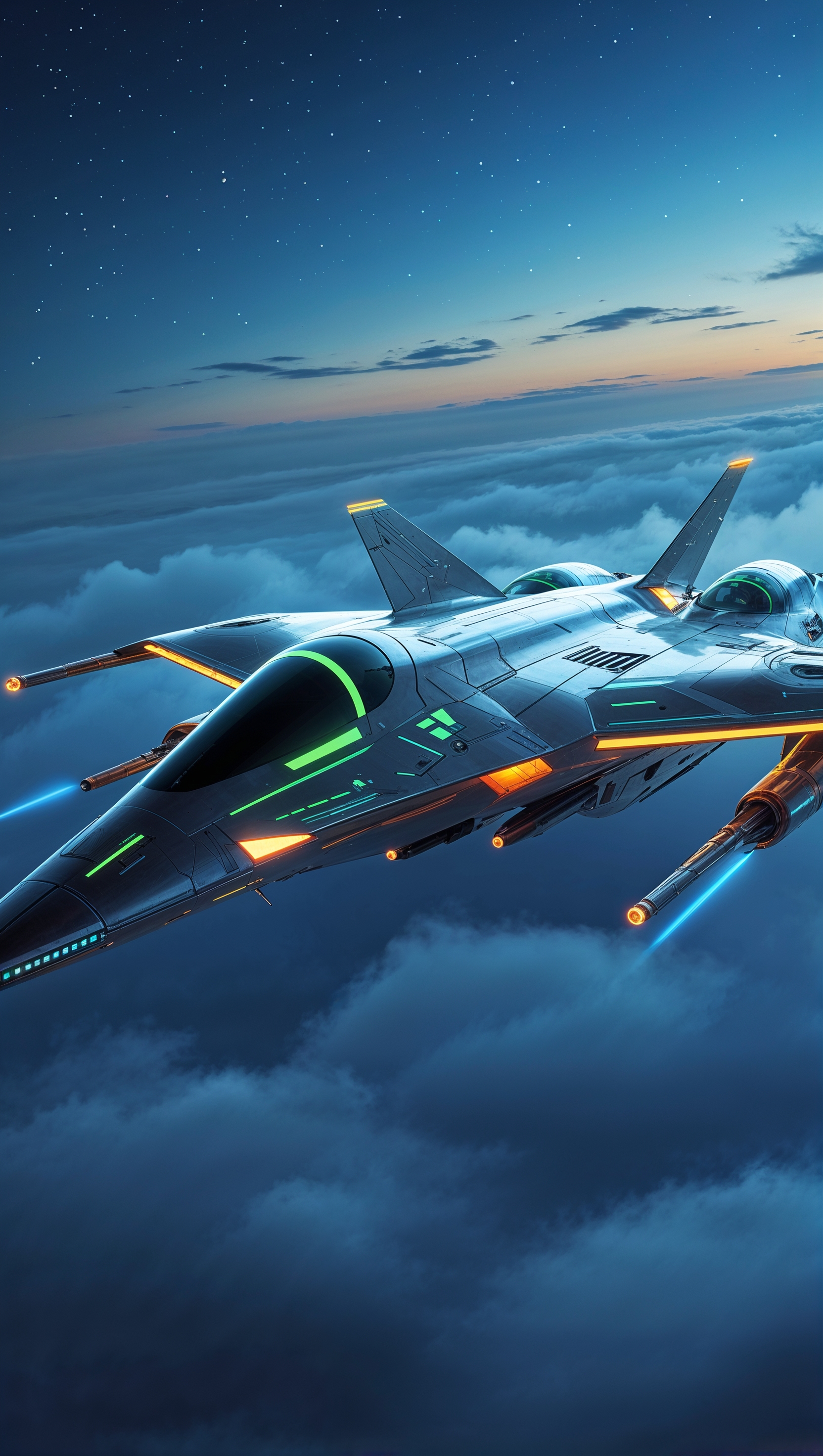 AI-generated concept of alien air force jet — iPhone wallpaper