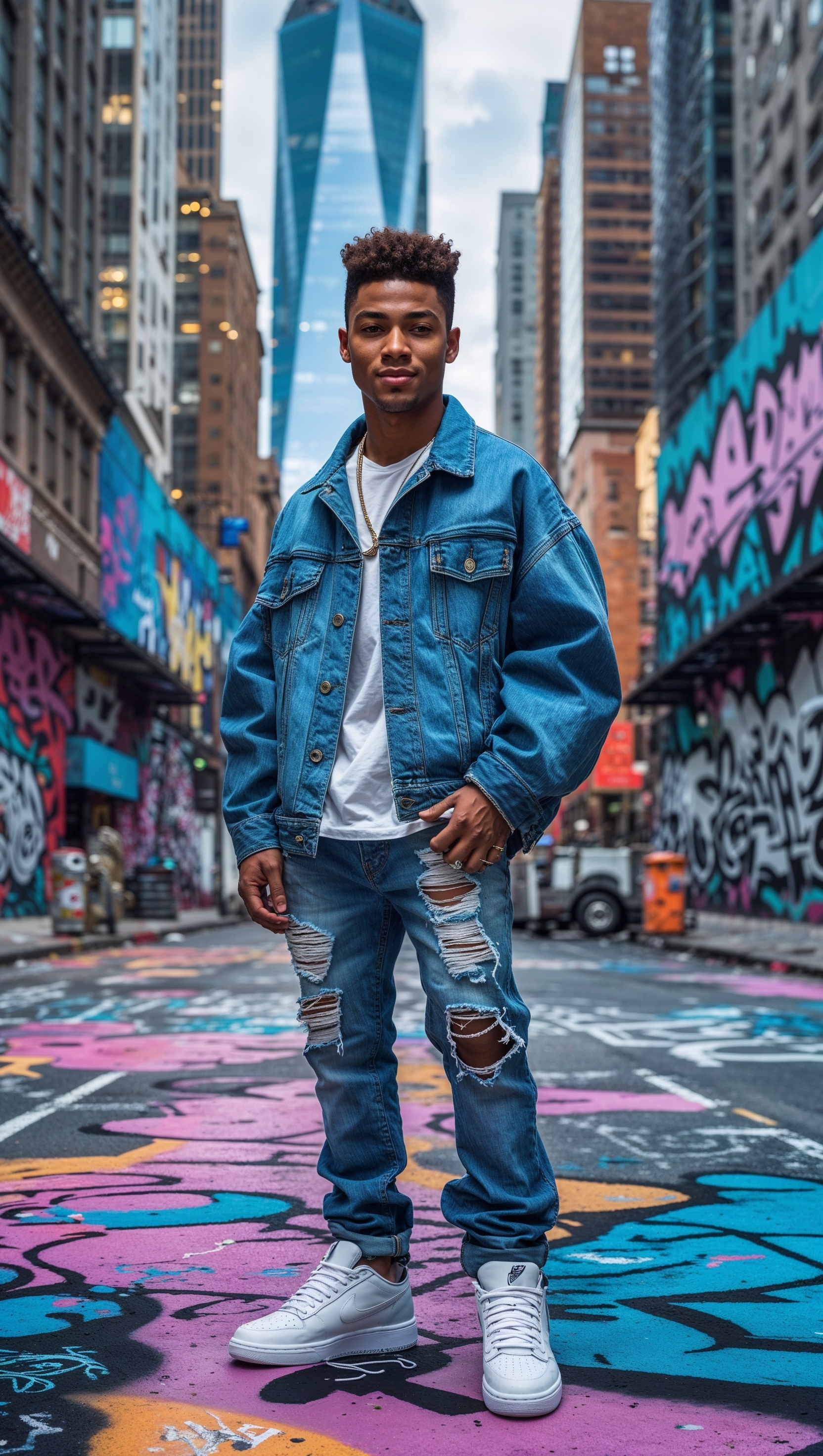 Anthony Edwards in an urban street-style setting