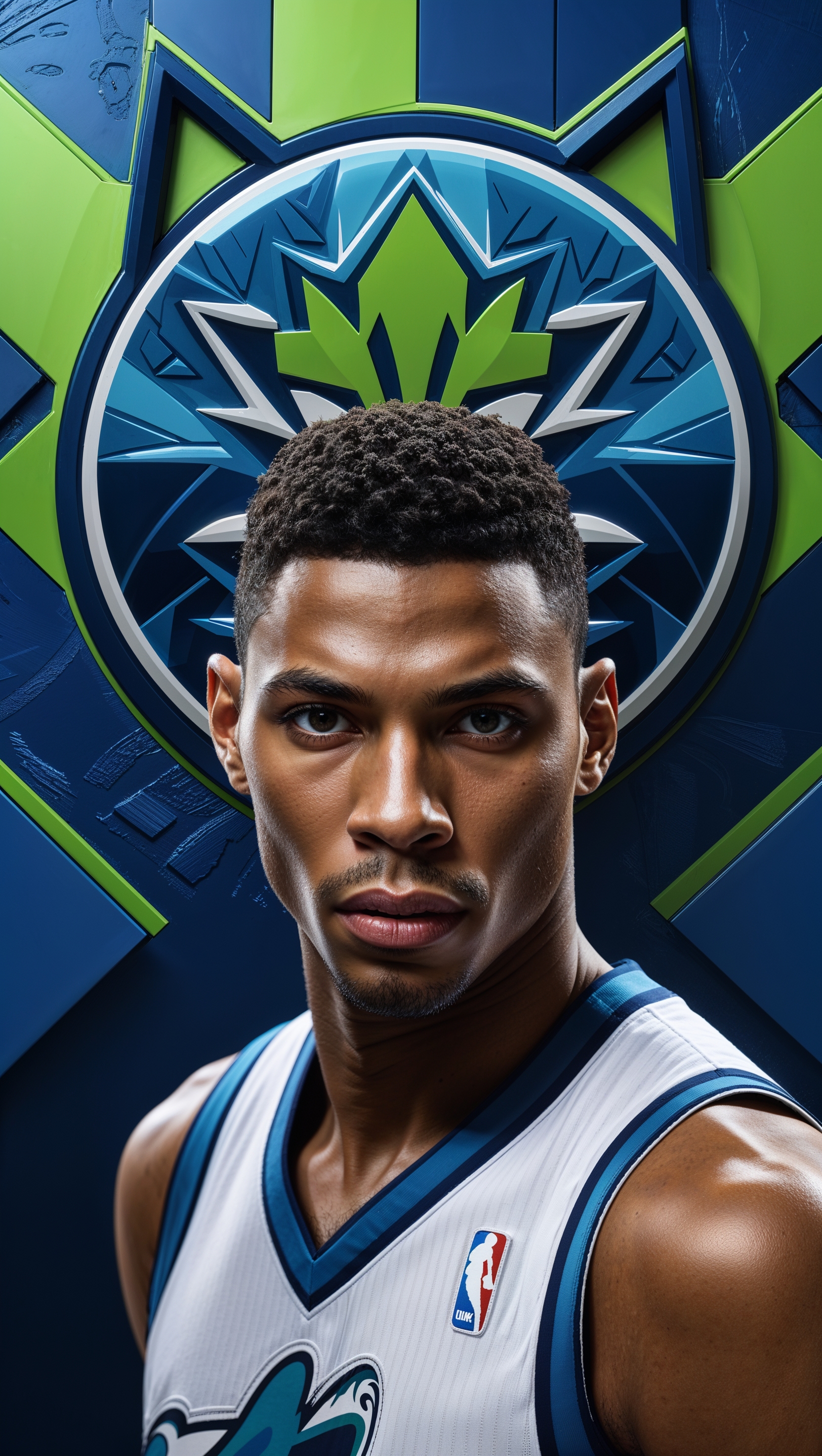 Anthony Edwards with Minnesota logo background