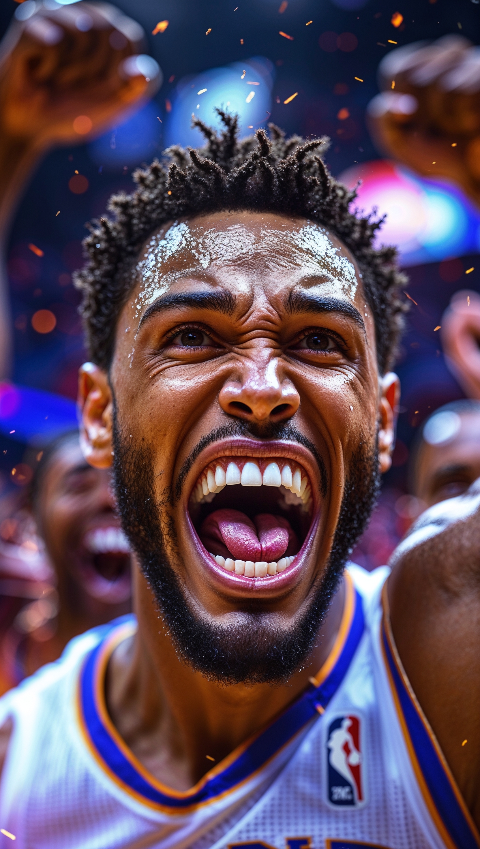 Anthony Edwards shouting after a win