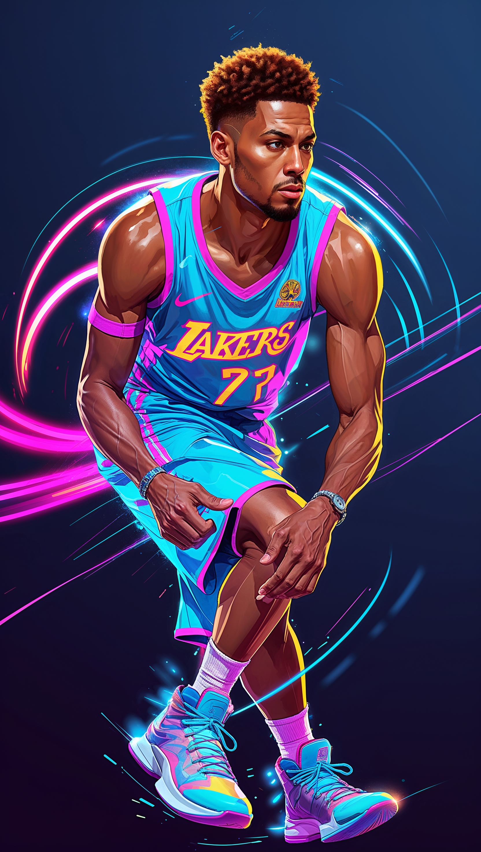 Sports-style Anthony Edwards with speed effects