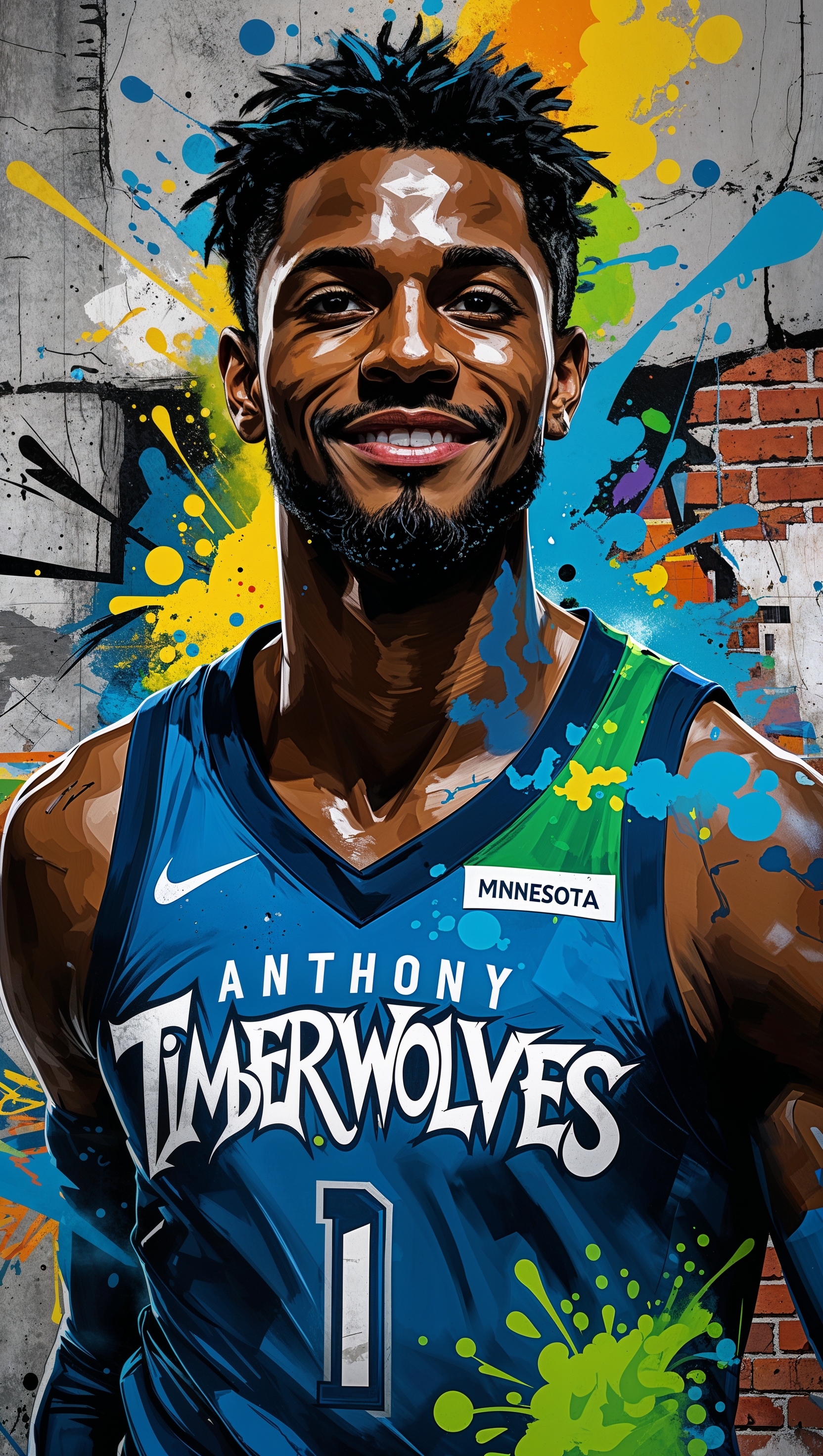 Graffiti-style image of Anthony Edwards