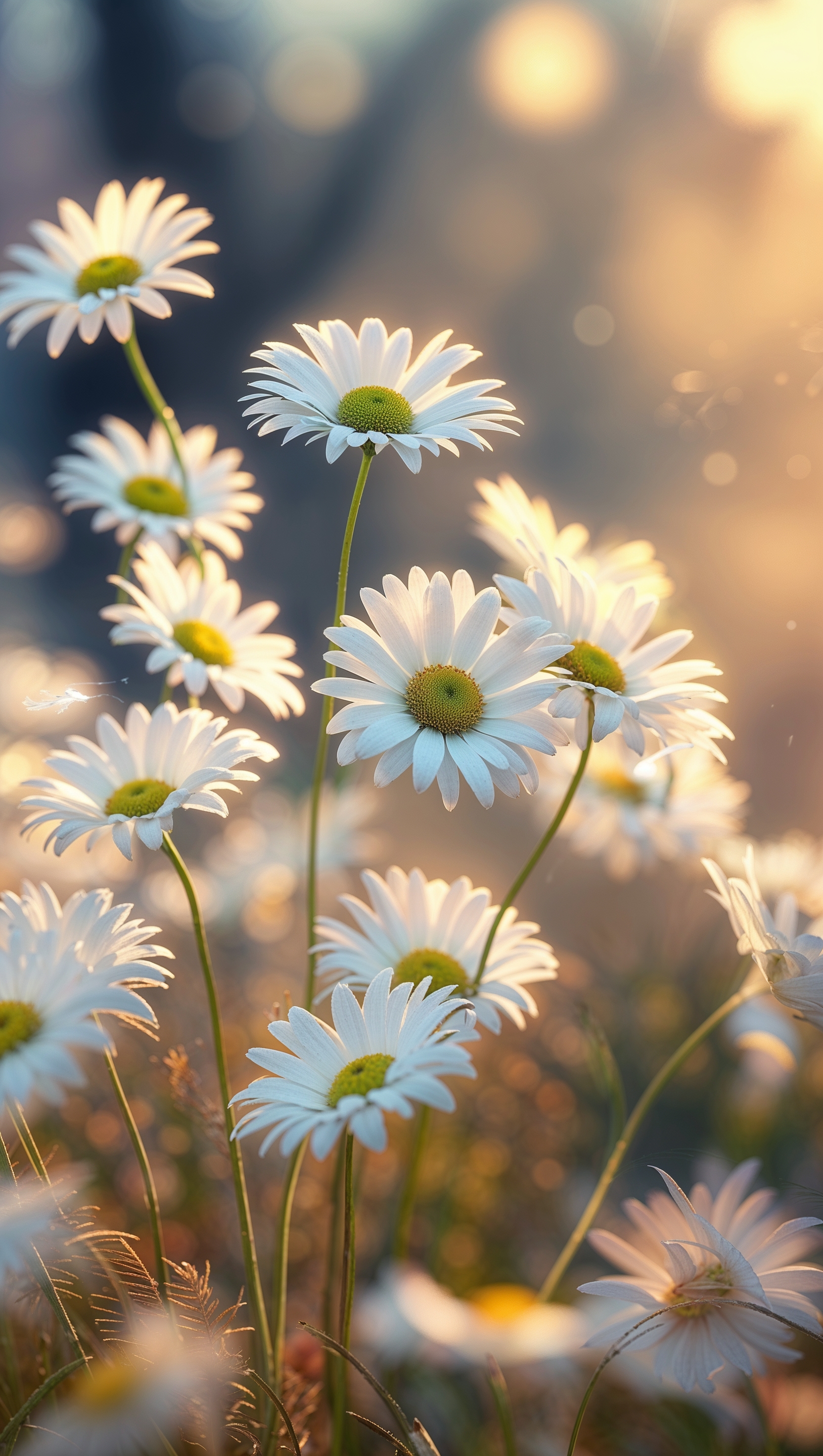 iPhone wallpaper with daisies and soft April breeze