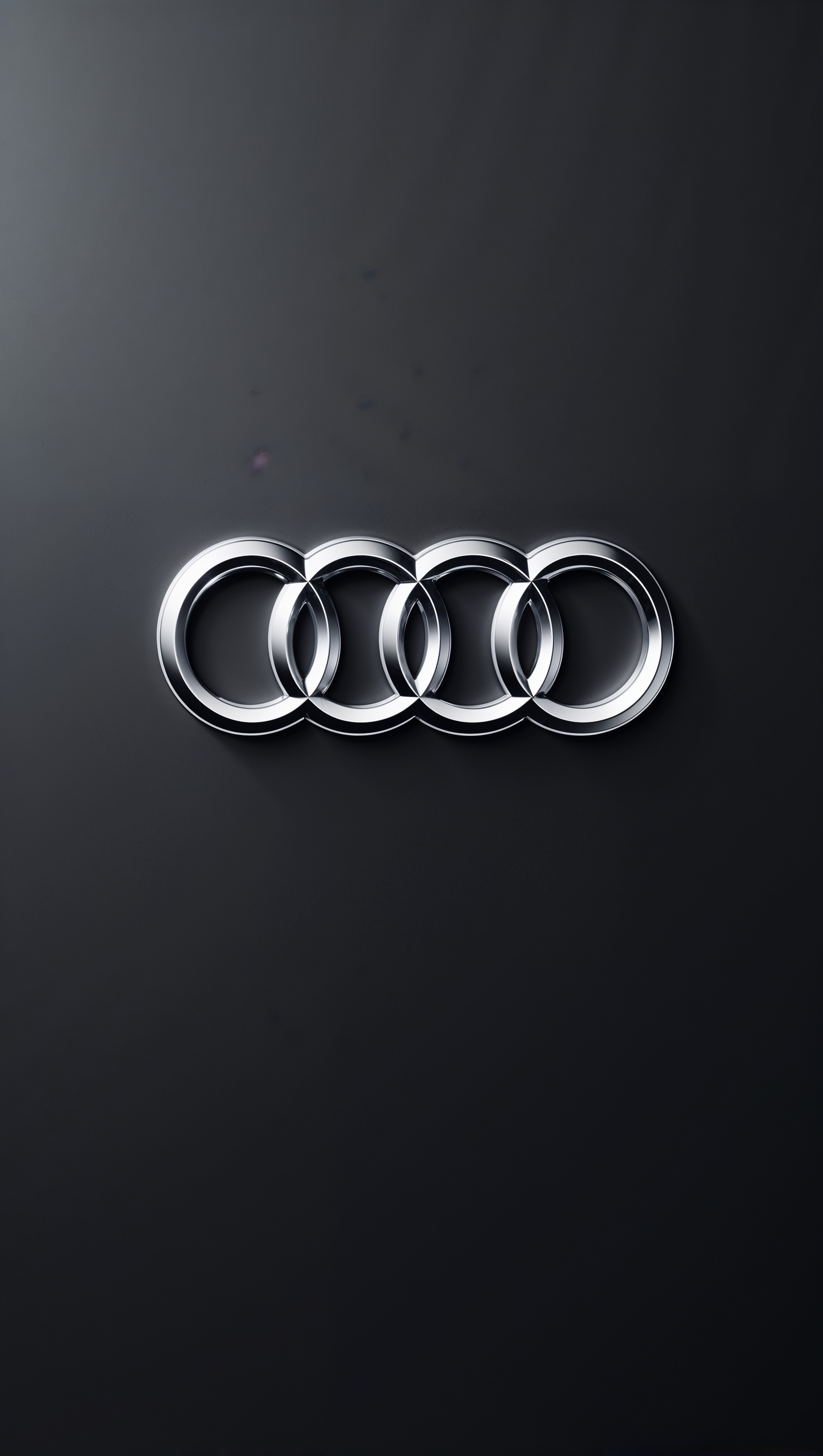 Matte black iPhone background with white Audi logo