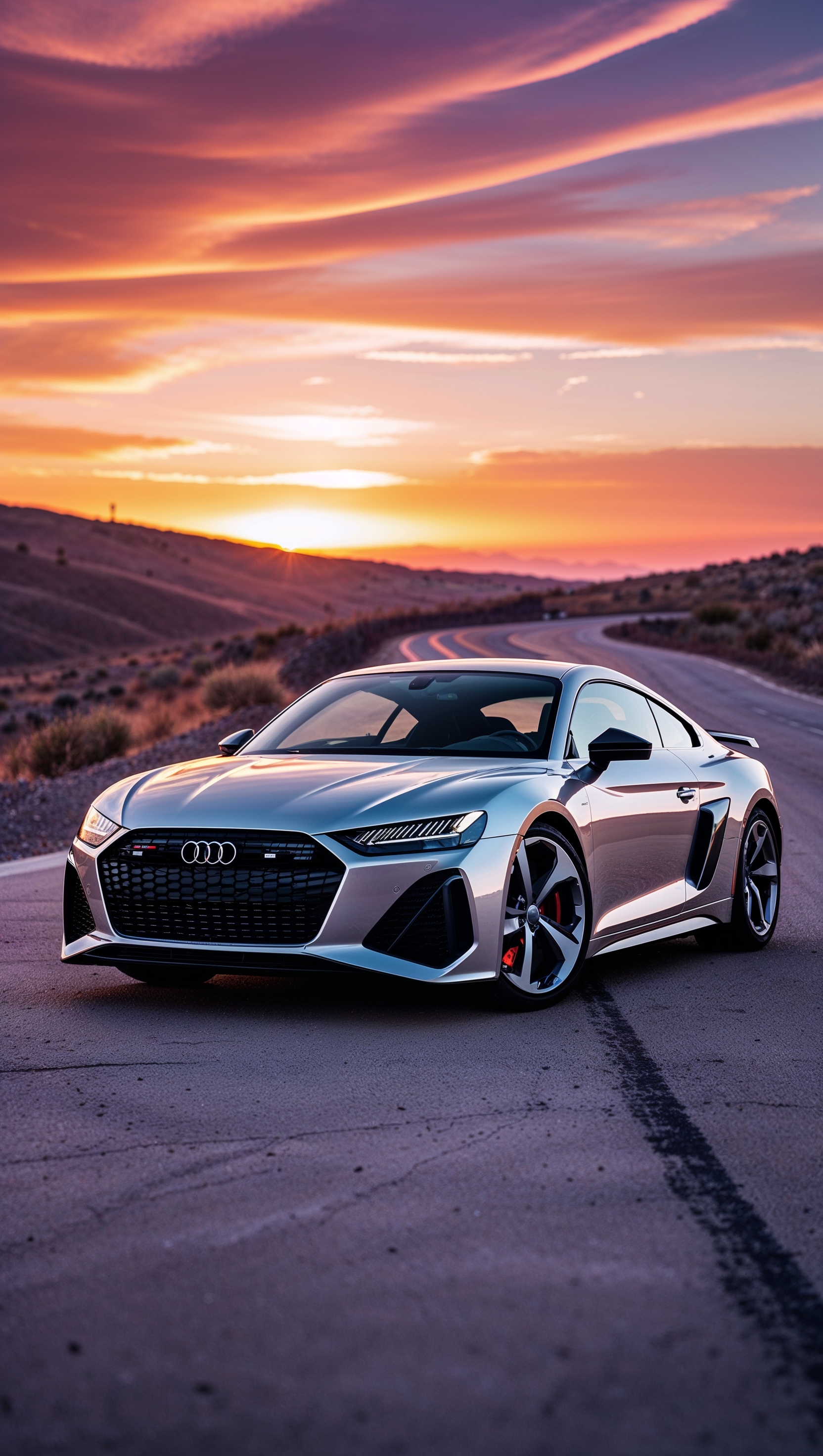 Audi car in sunset light for iPhone background