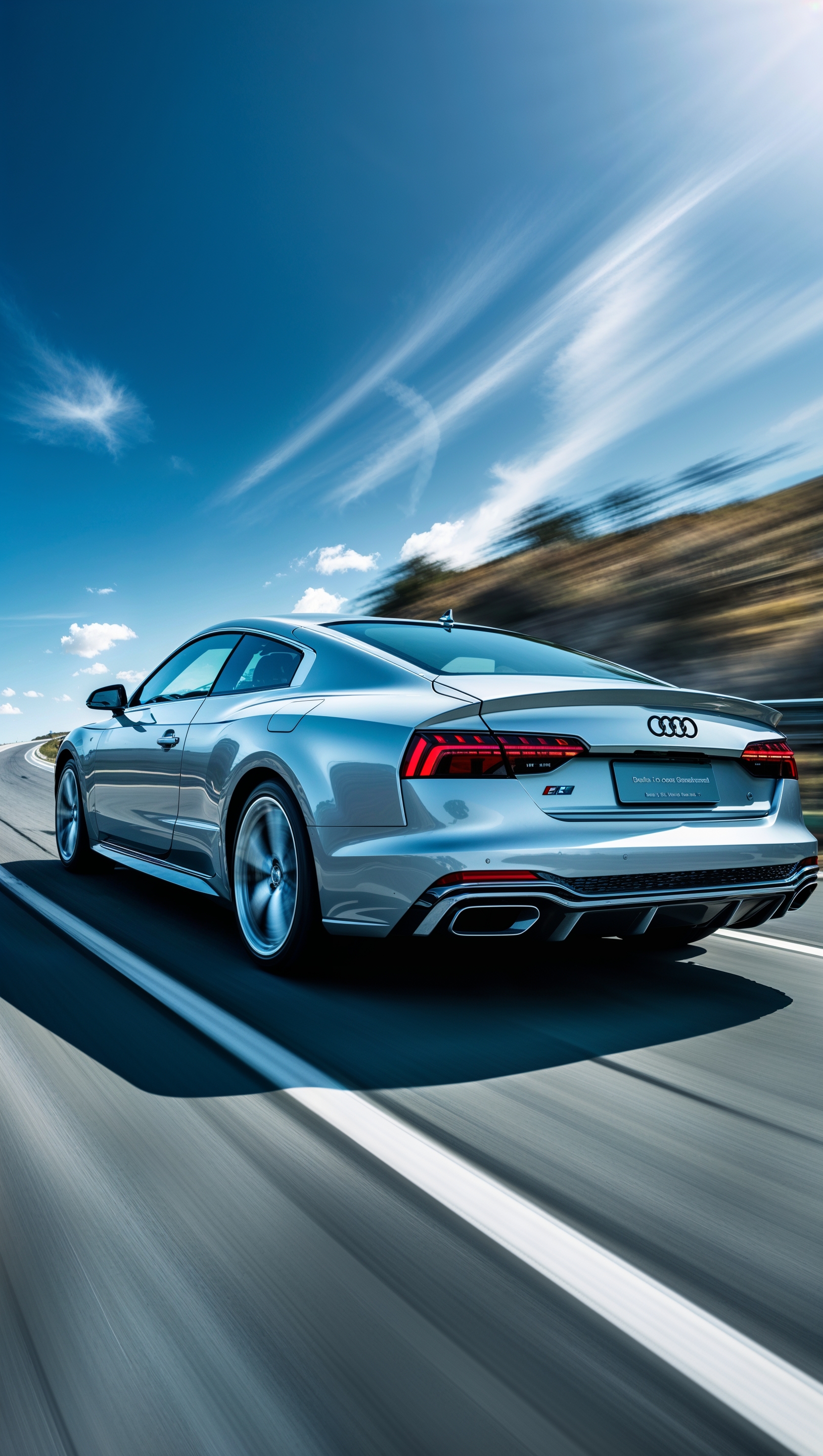 iPhone background with Audi car at high speed with motion blur
