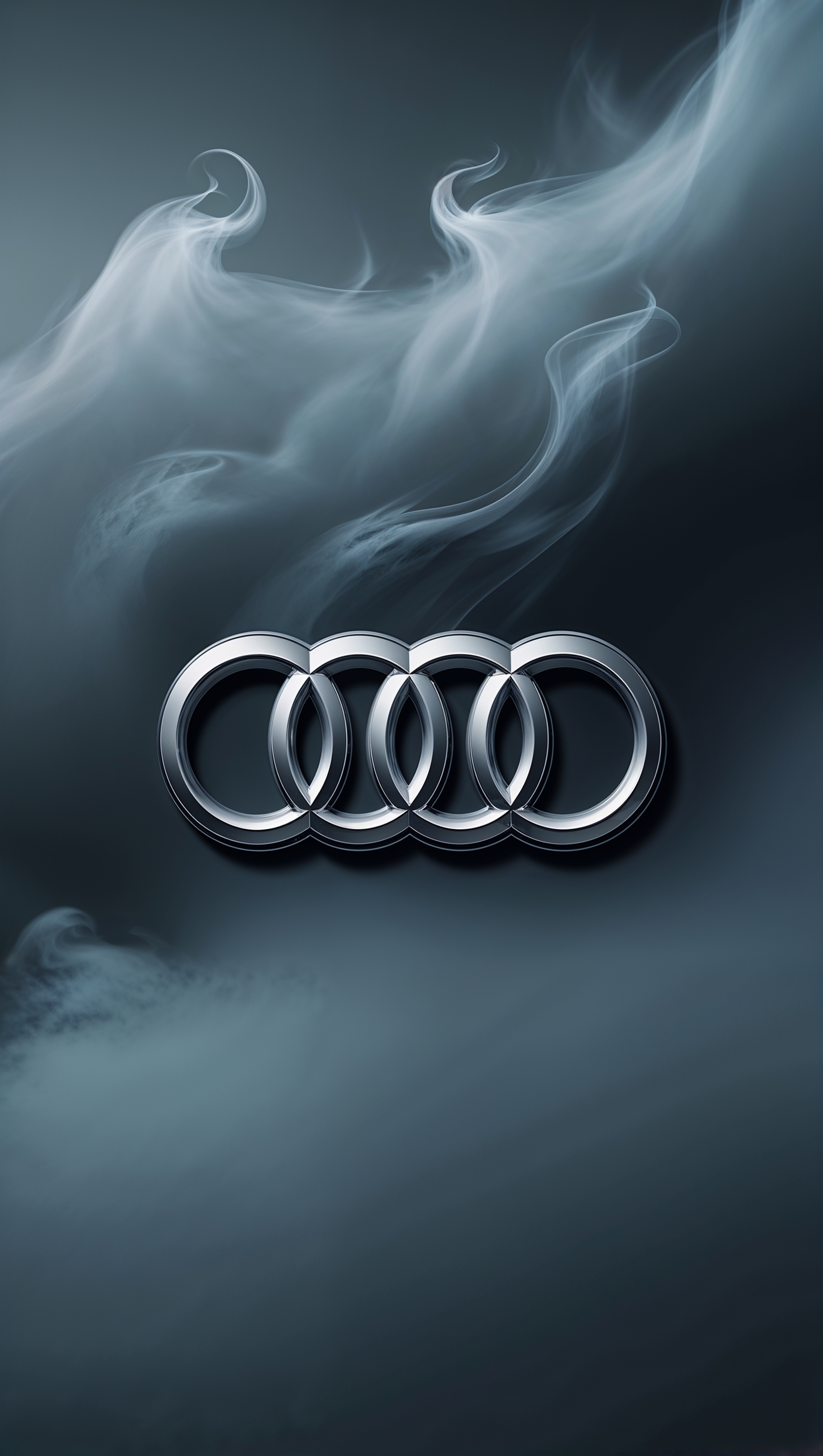iPhone background with Audi logo and dark foggy background