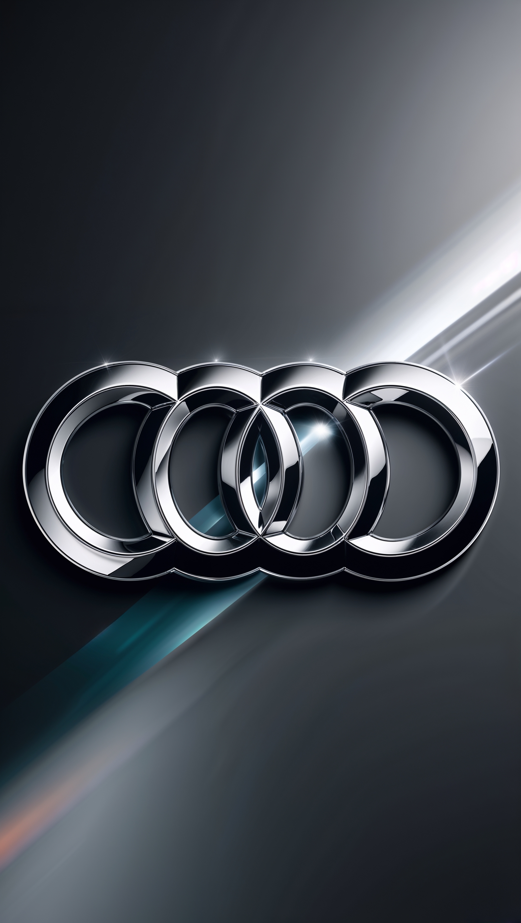 iPhone background with Audi logo and shiny metallic effect