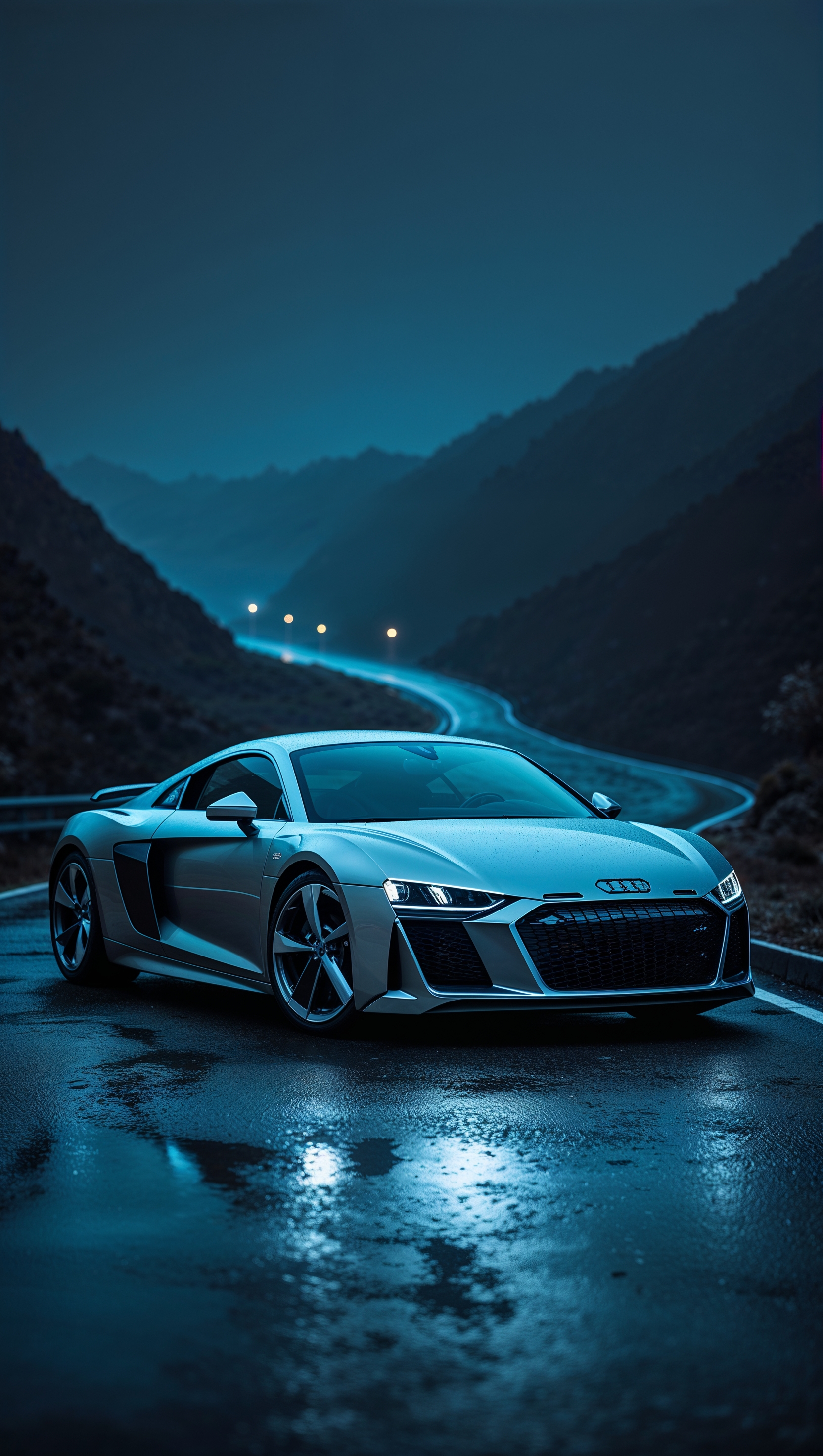 Audi sports car at night for iPhone background
