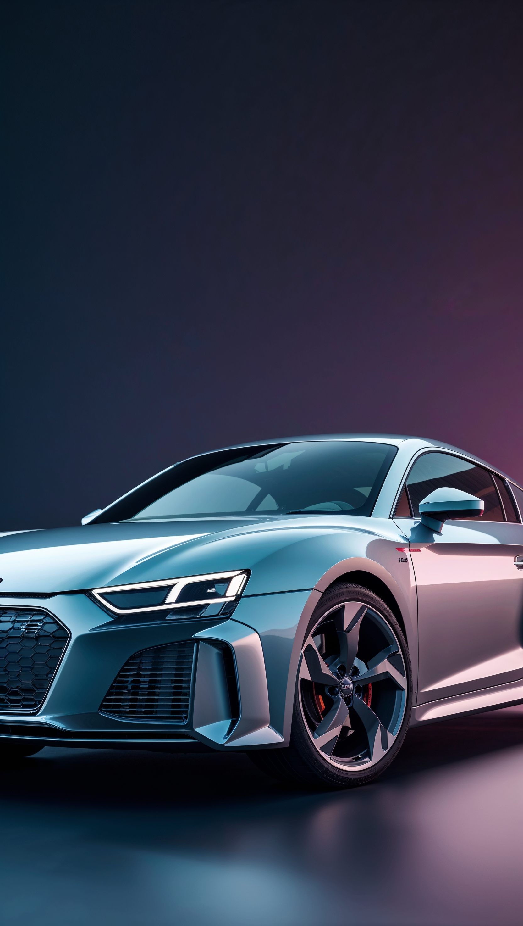 Artistic image of Audi car on dark background for iPhone
