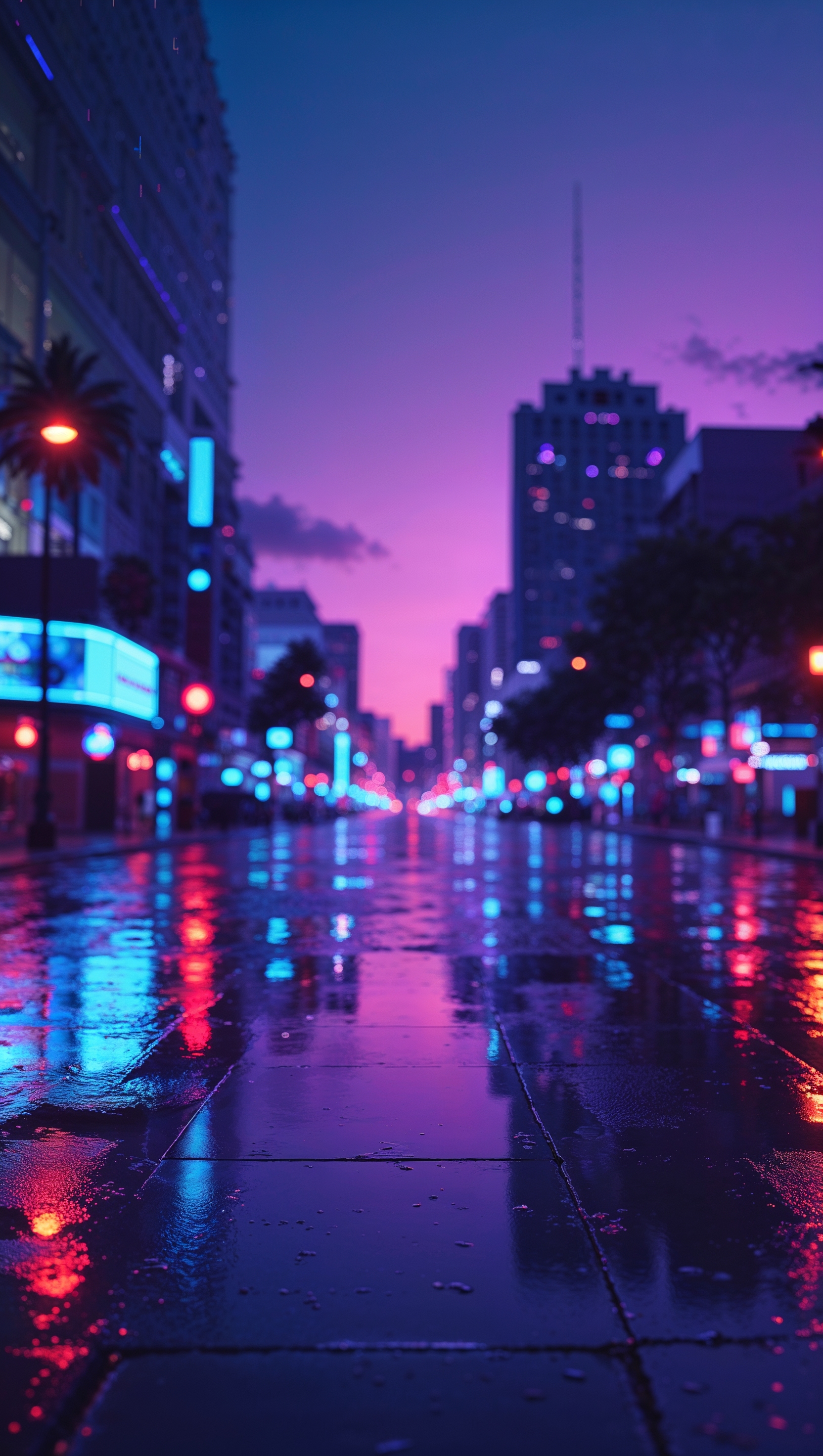 August iPhone wallpaper with a vibrant city night in August