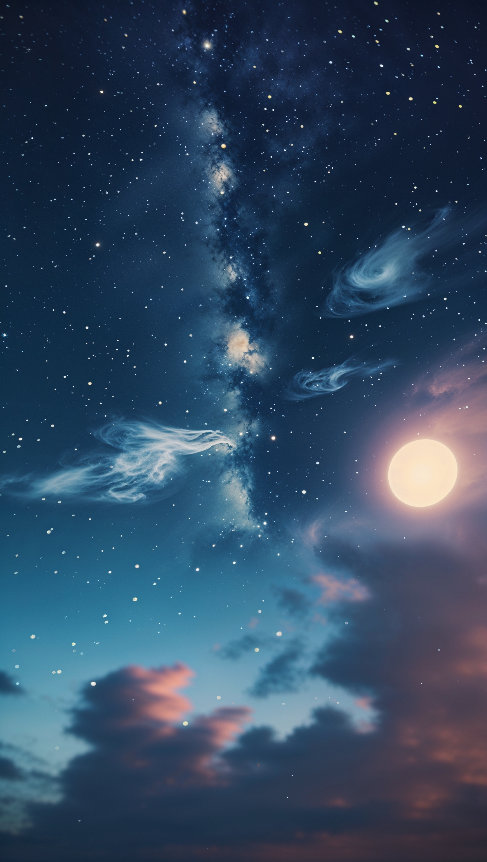 August iPhone wallpaper with a starry night sky in summer