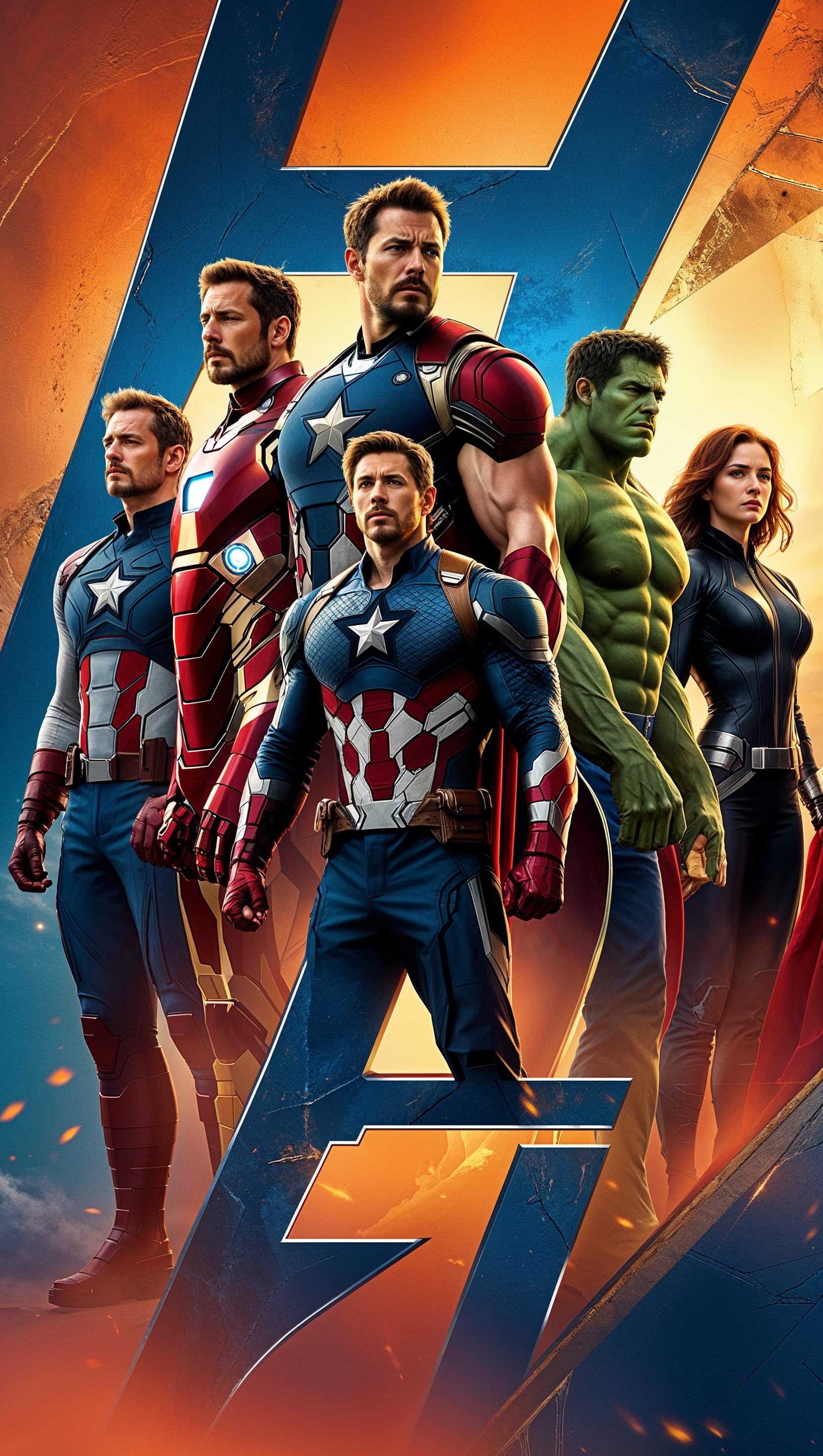 Avengers Endgame poster-style composition, high detail, iPhone optimized