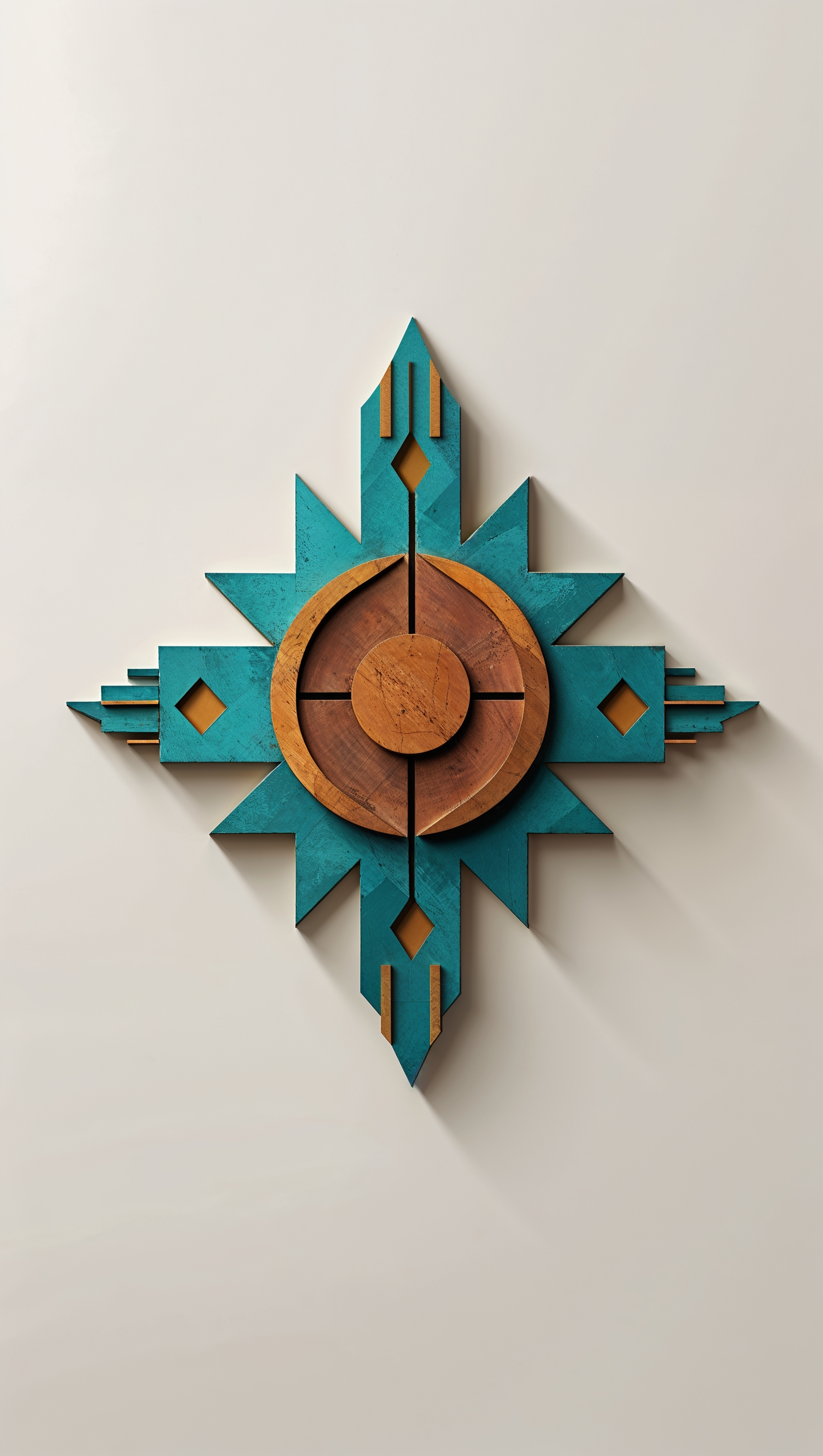 iPhone wallpaper with Aztec sun symbols in a minimalist style