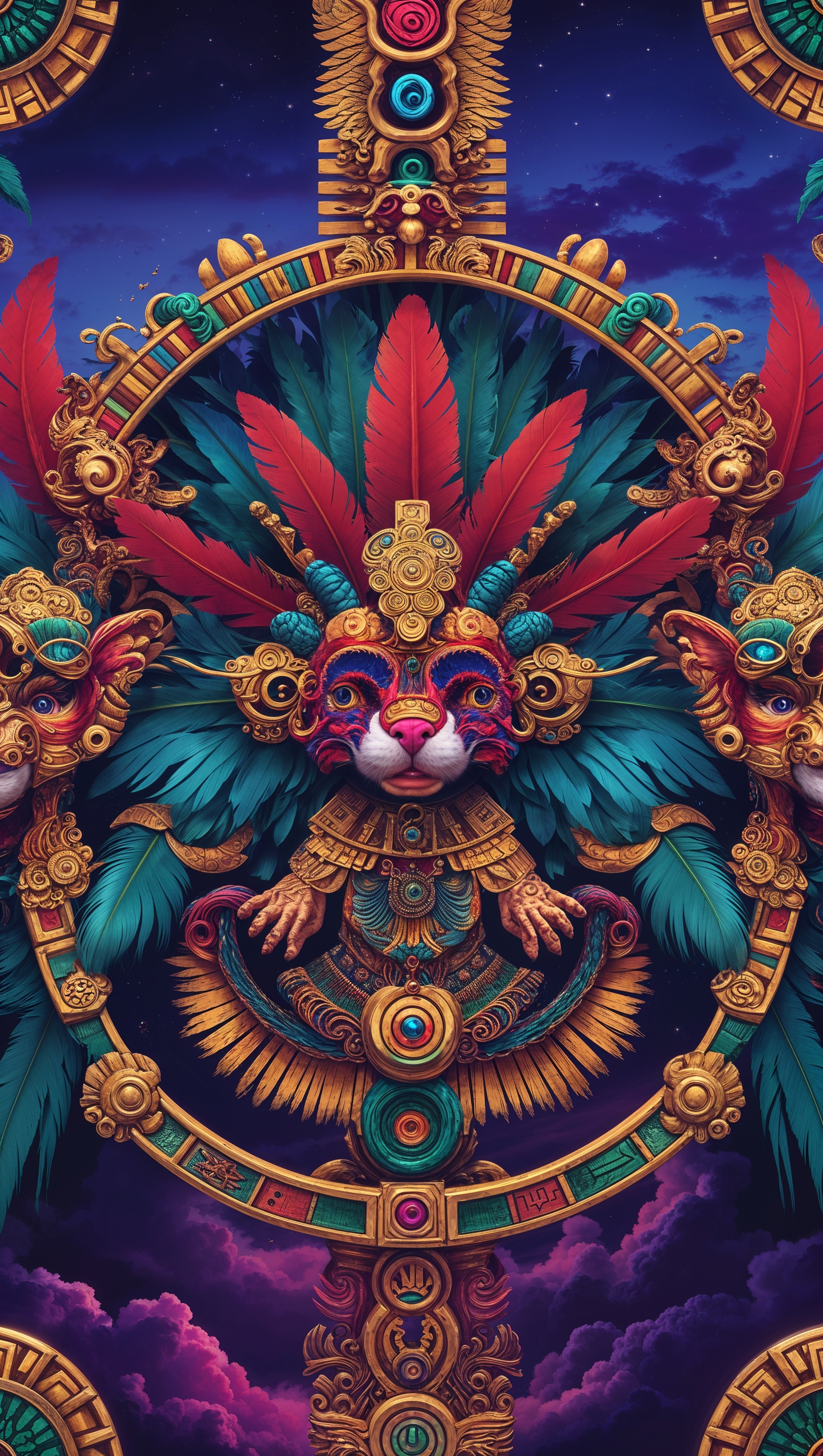 Wallpaper inspired by Aztec religious rituals for iPhone