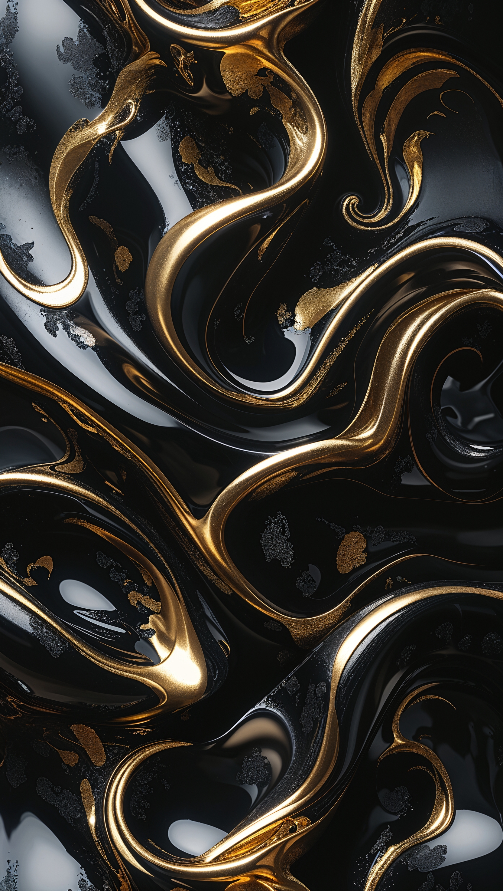 Create a black and gold wallpaper with glossy and shiny effects