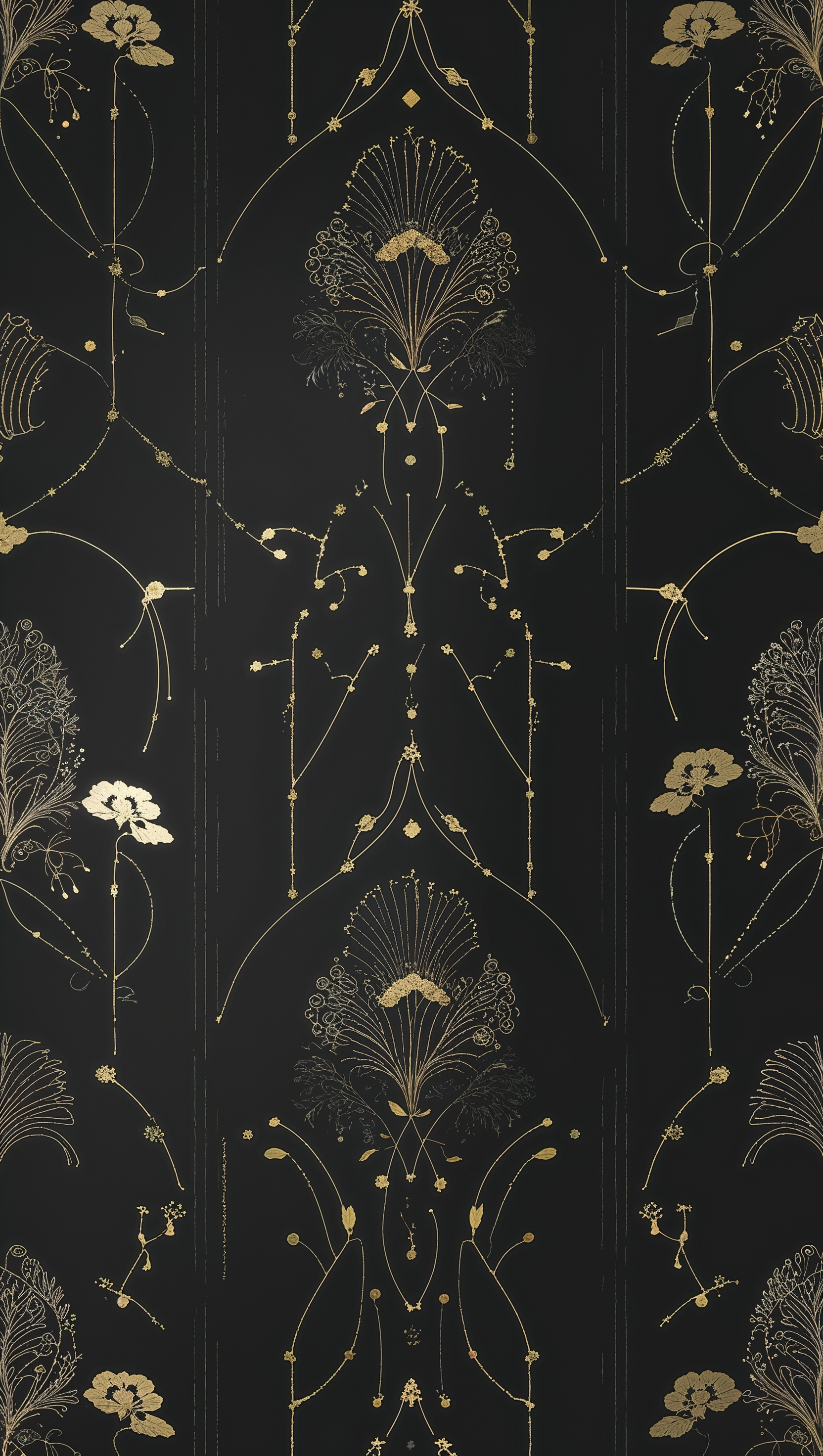 Generate a black and gold wallpaper with simple yet elegant designs