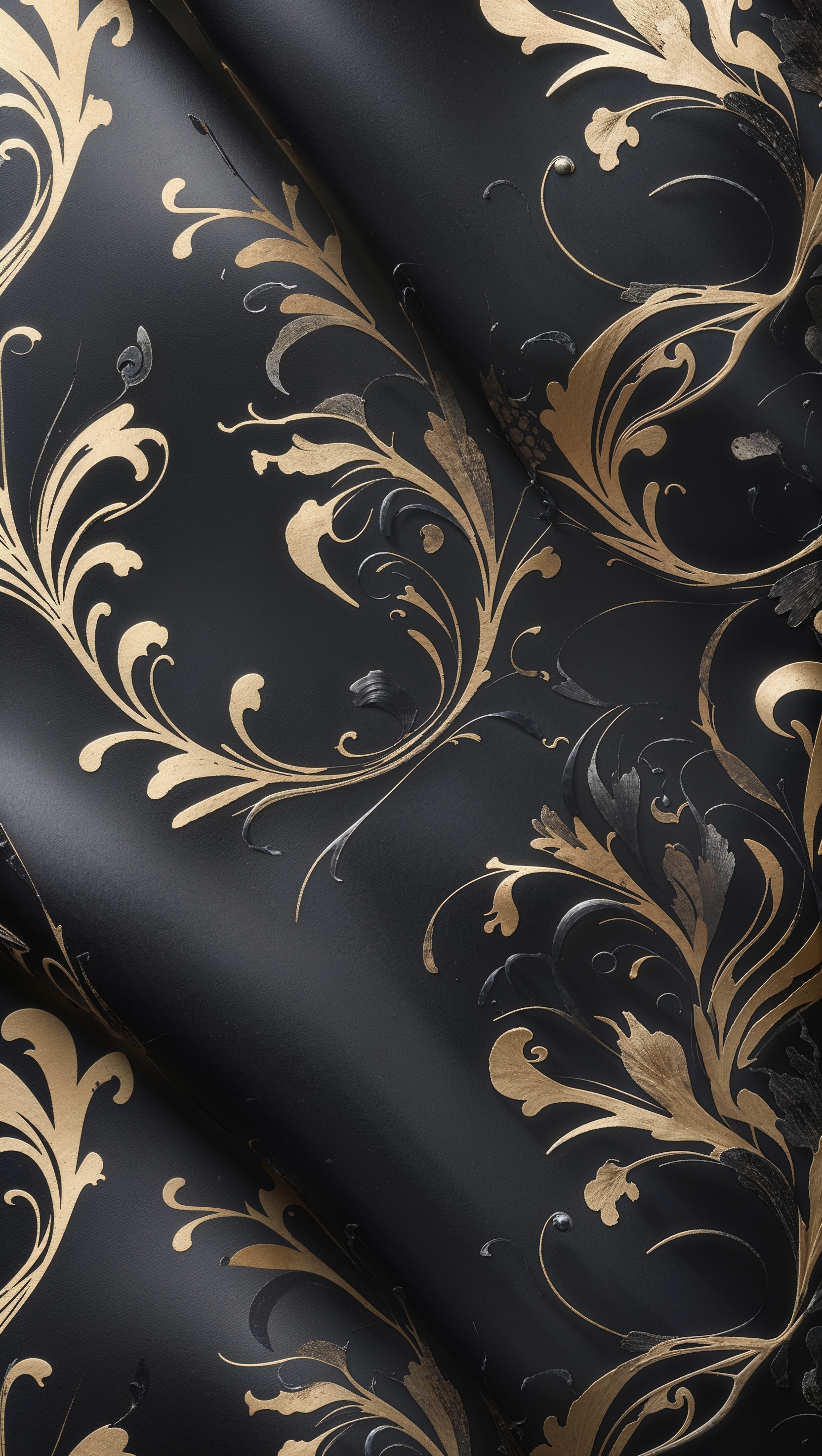 Generate a black and gold wallpaper with soft texture designs