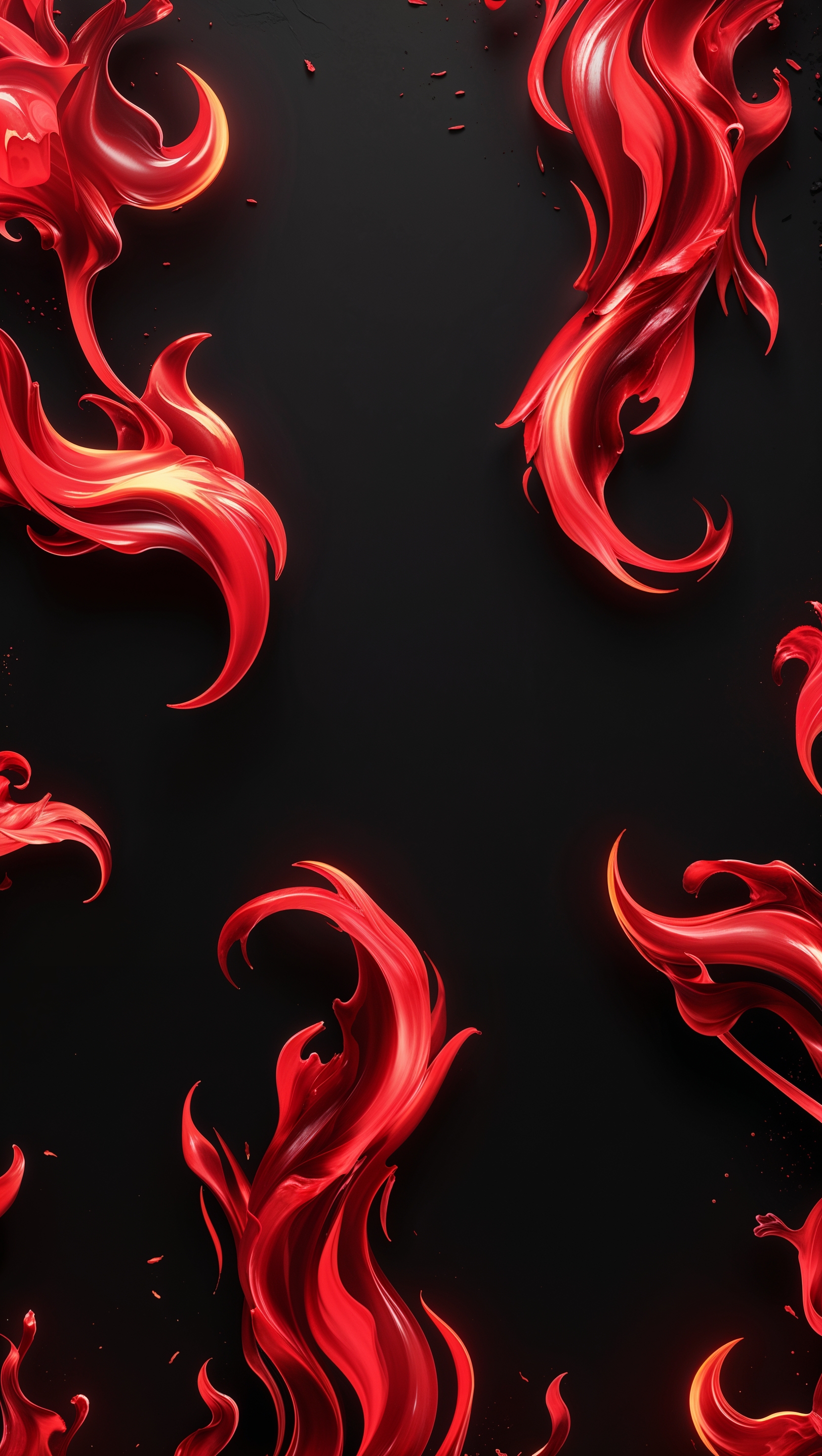 iPhone wallpaper with red flames design on black background