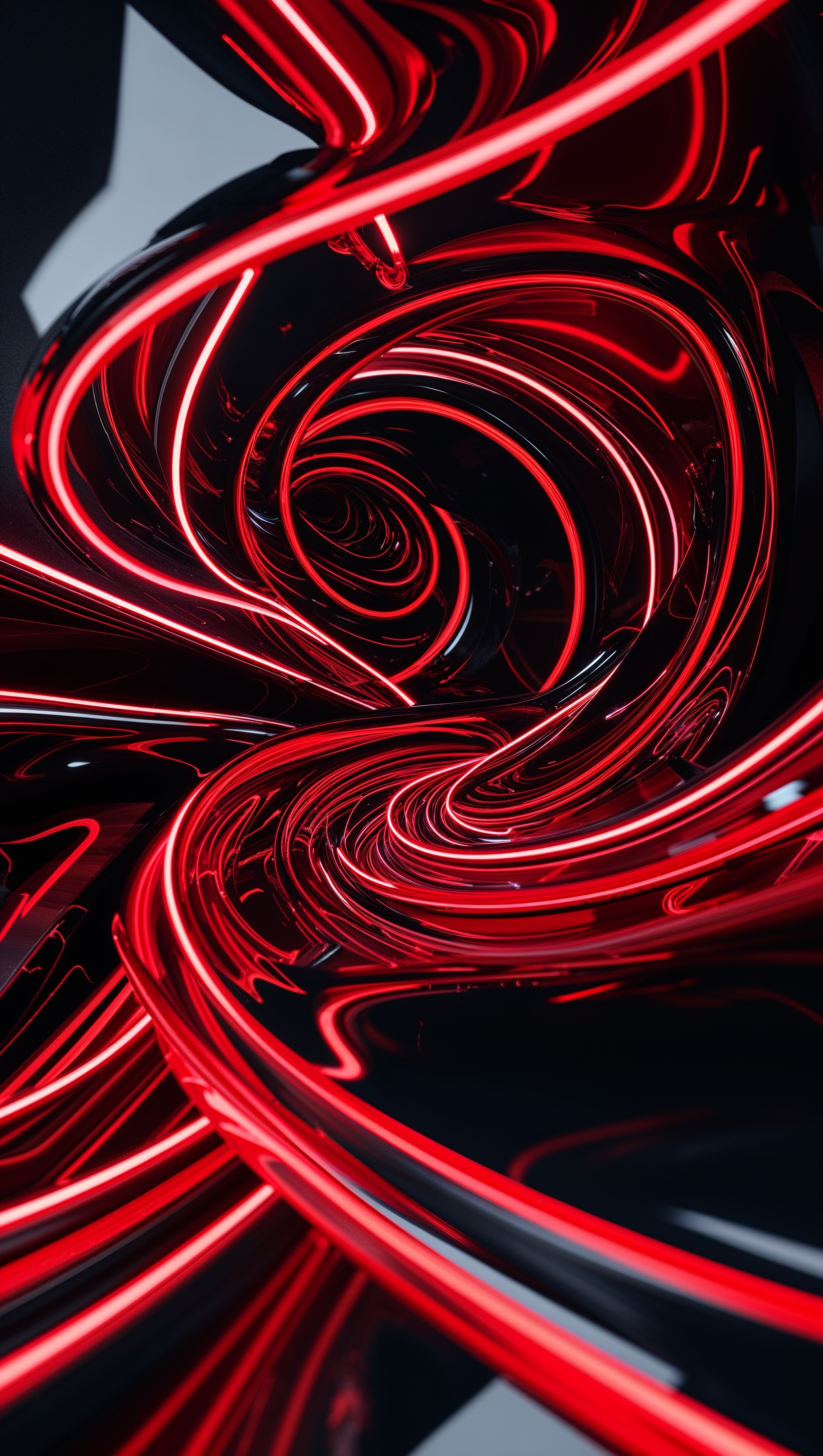 iPhone background with red neon lights design on black base
