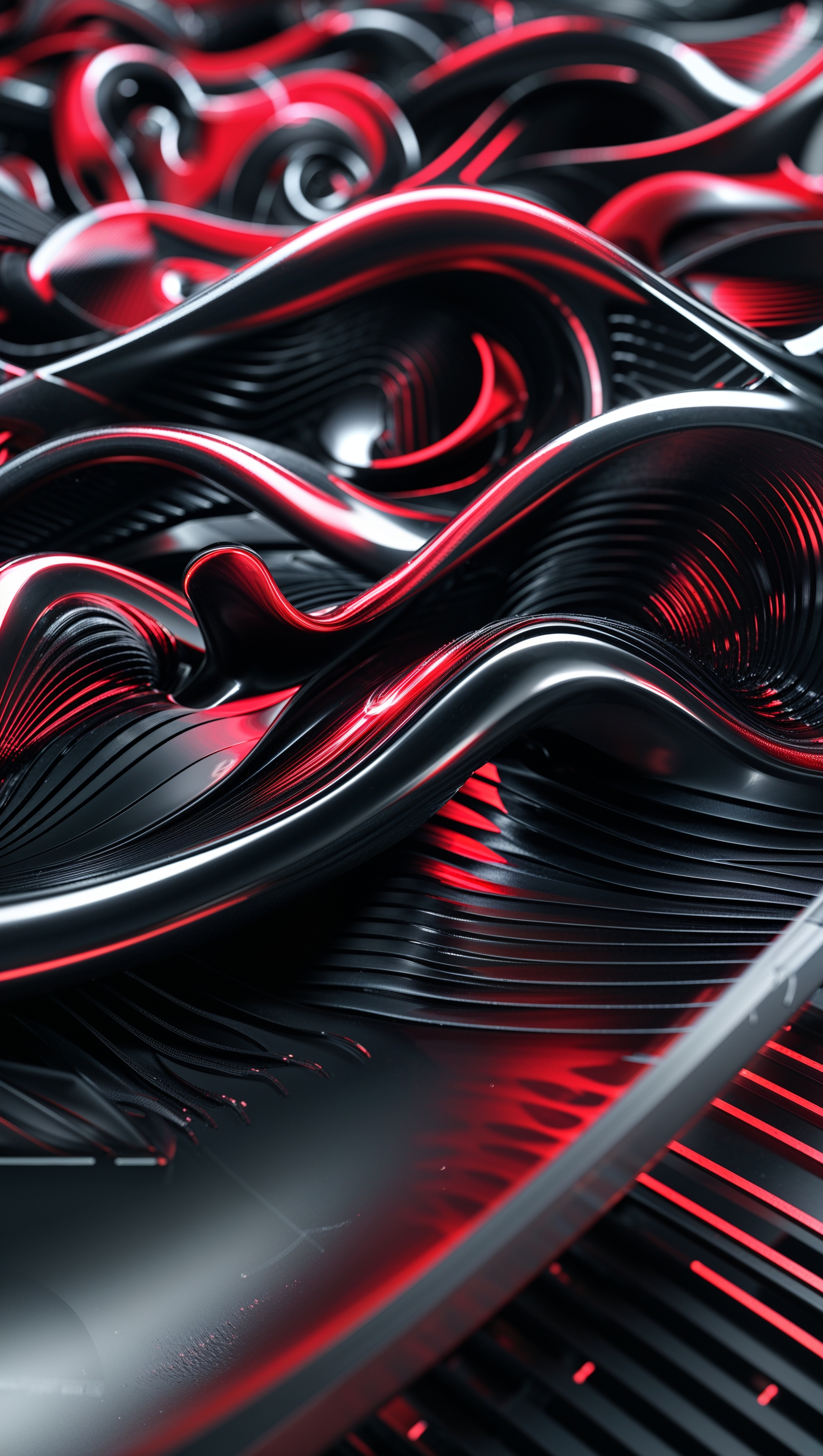 iPhone background with black and red 3D graphics