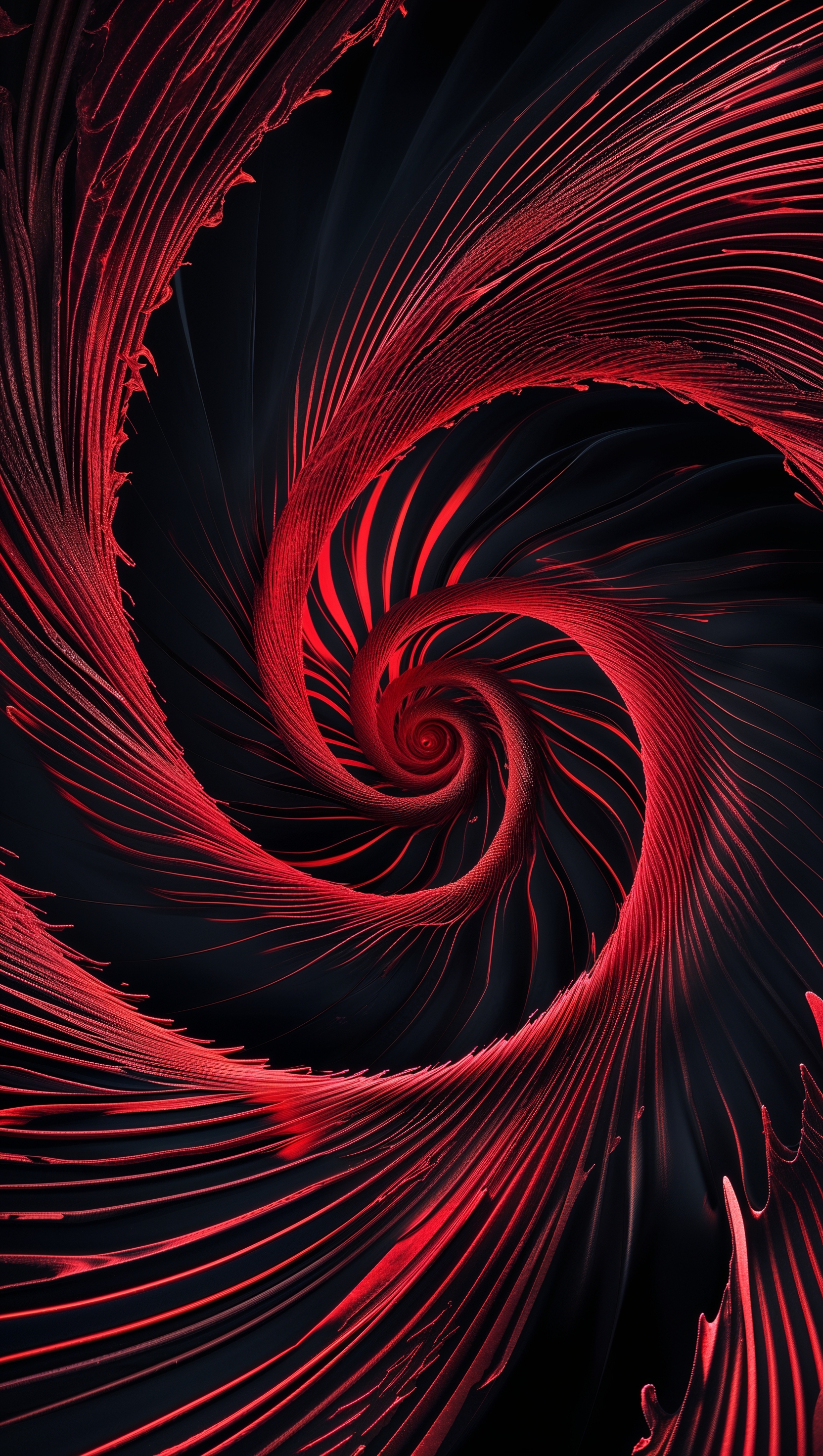 iPhone wallpaper with red spiral patterns on black background