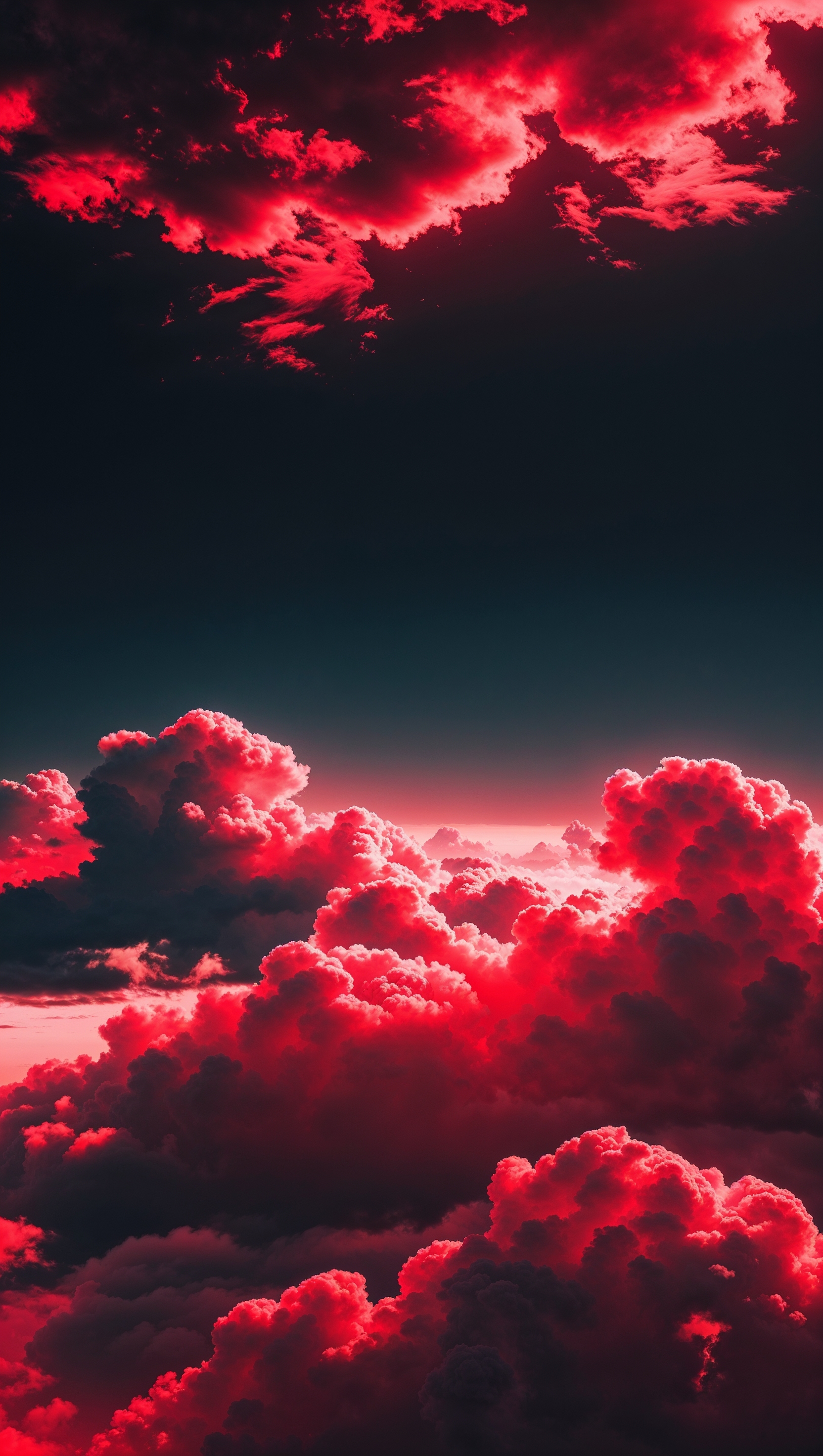 iPhone wallpaper with red clouds on black sky