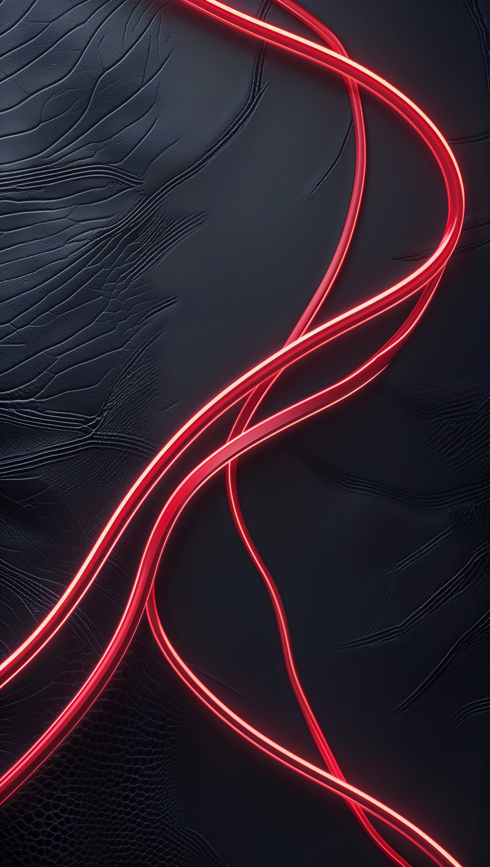 iPhone background with black leather texture and red neon lines