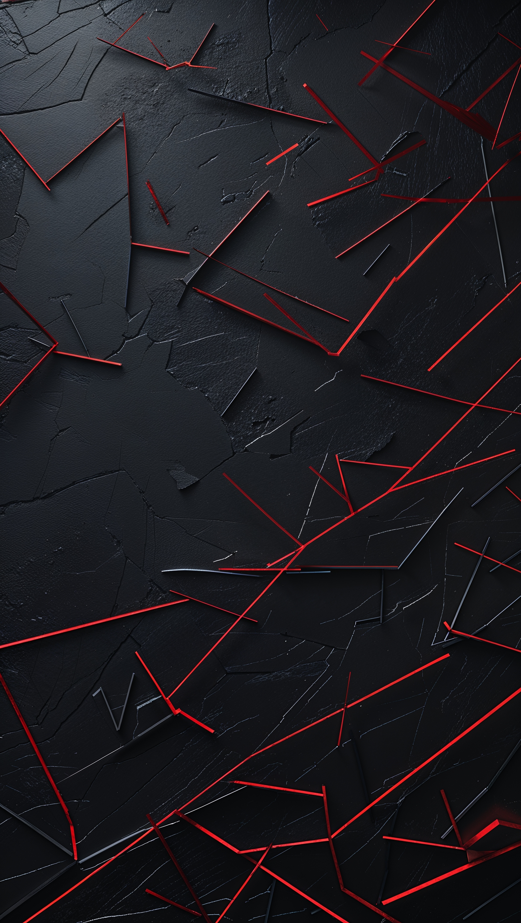 iPhone wallpaper with broken red lines on black background