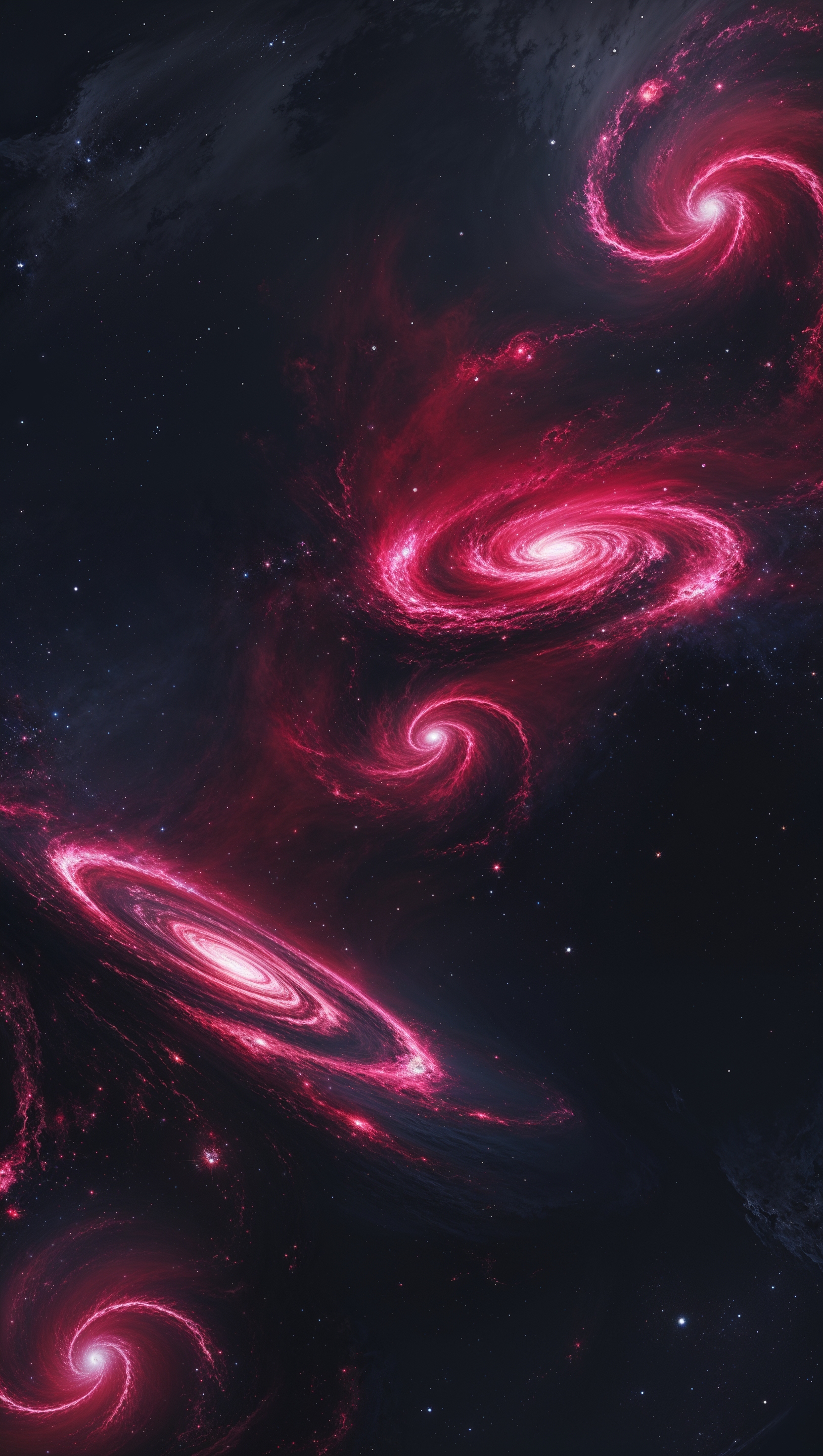 iPhone wallpaper with black and red space and galaxy design